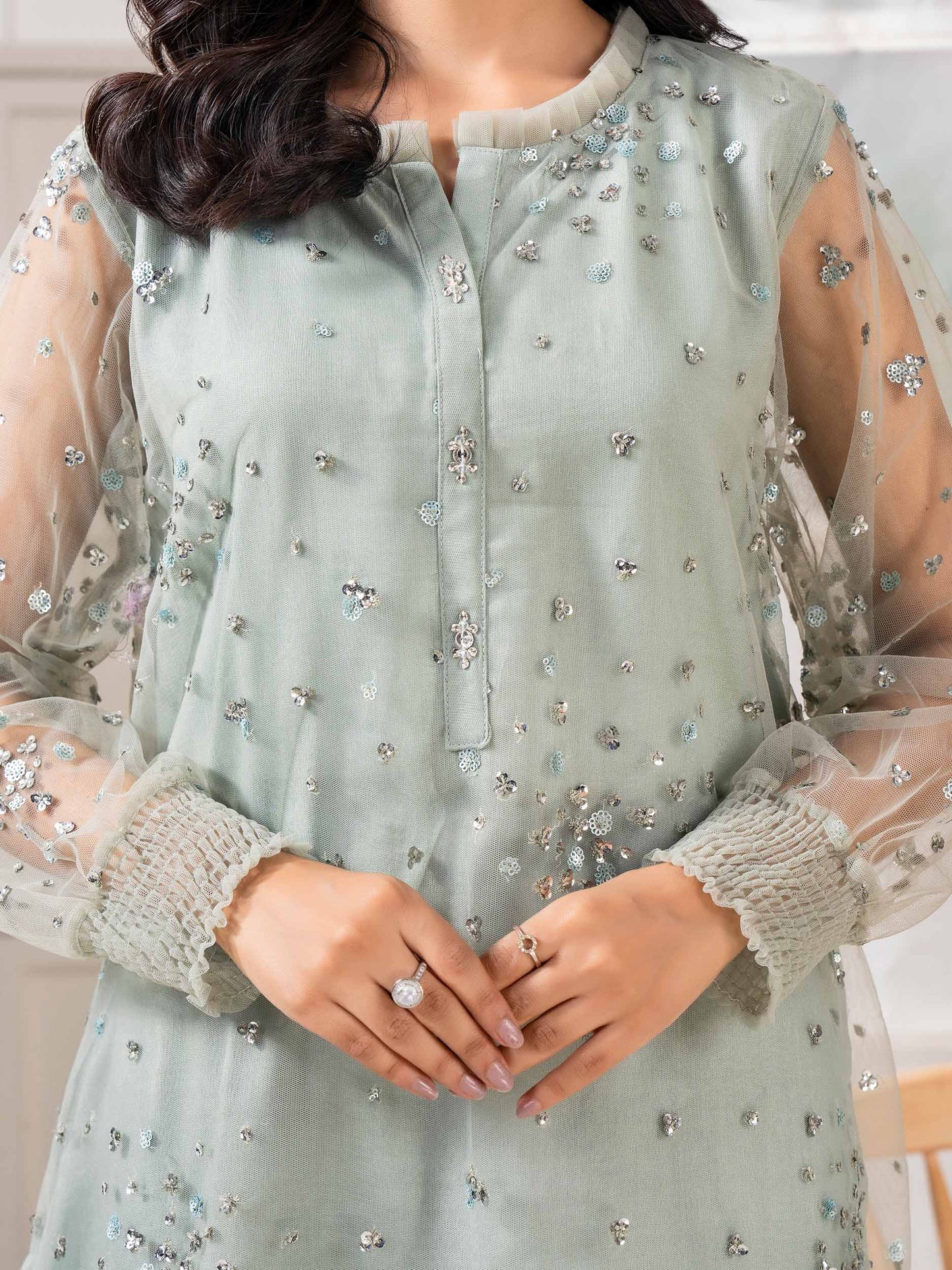 Lawn Co-ord Set-Embroidered (Pret)