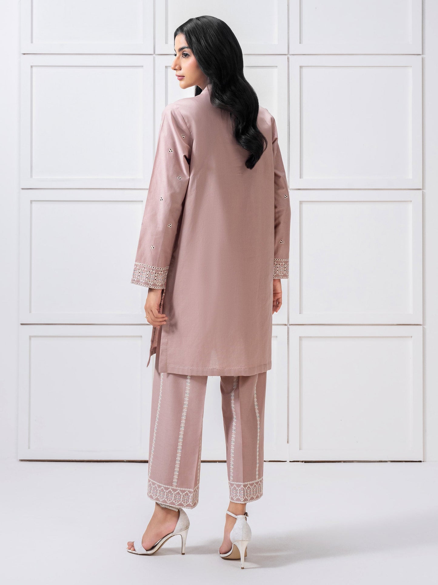 Cambric Co-Ord Set-Embroidered (Pret)