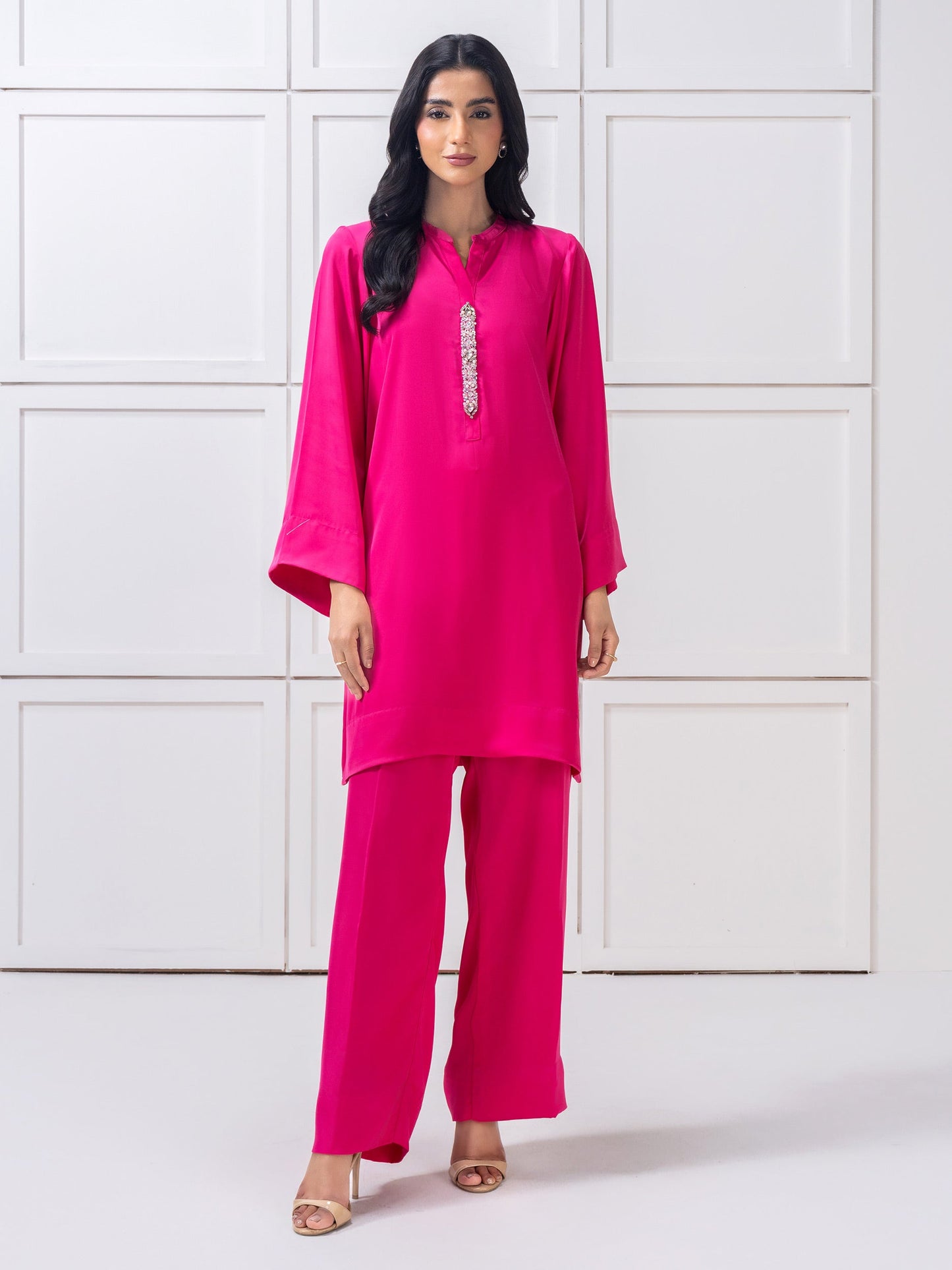 Silk Co-Ord Set-Embellished (Pret)