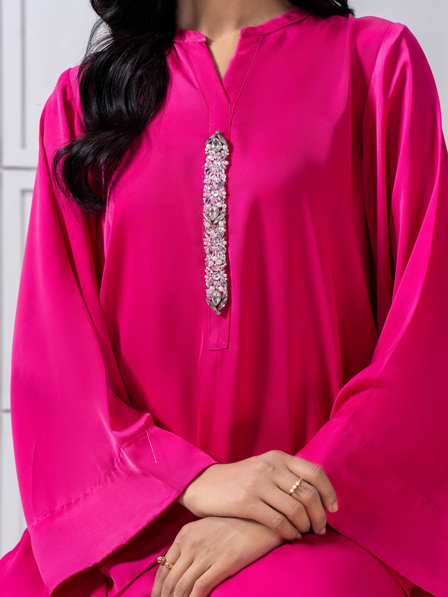 Silk Co-Ord Set-Embellished (Pret)