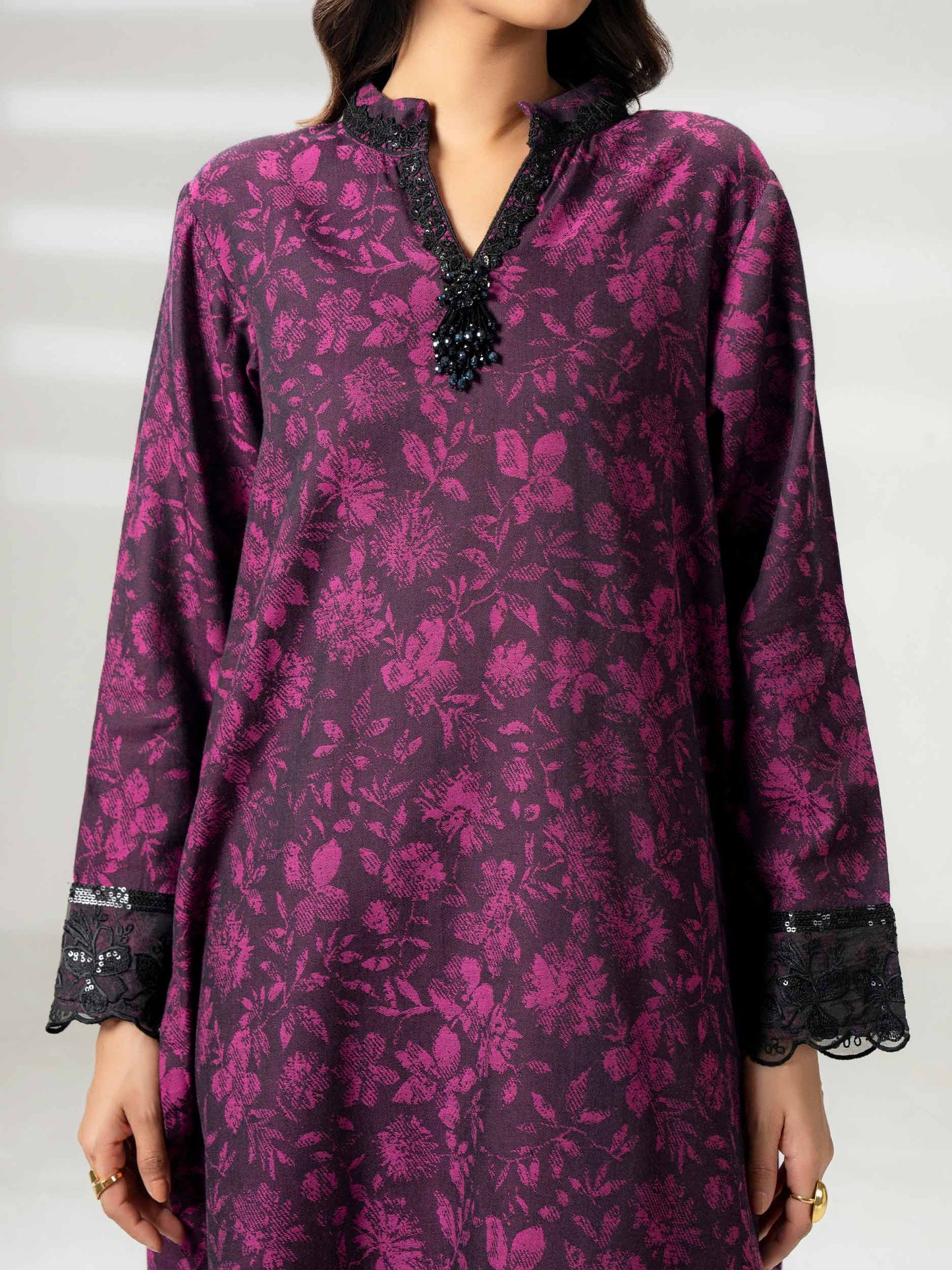 2 Piece Jacquard Suit-Embroidered (Pret)