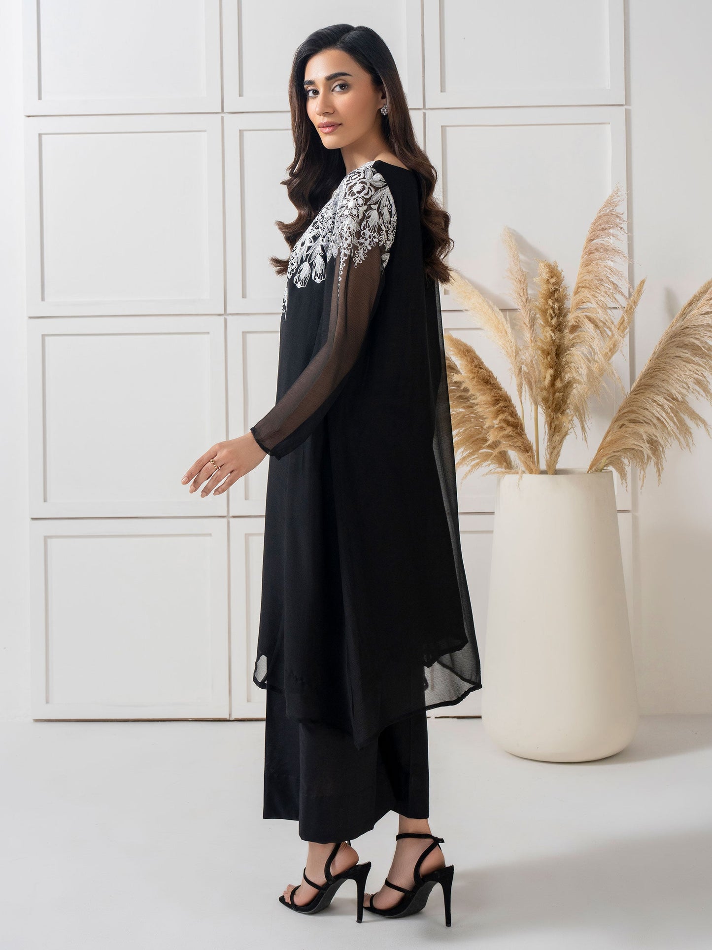 Chiffon Shirt- Embroidered (Pret)