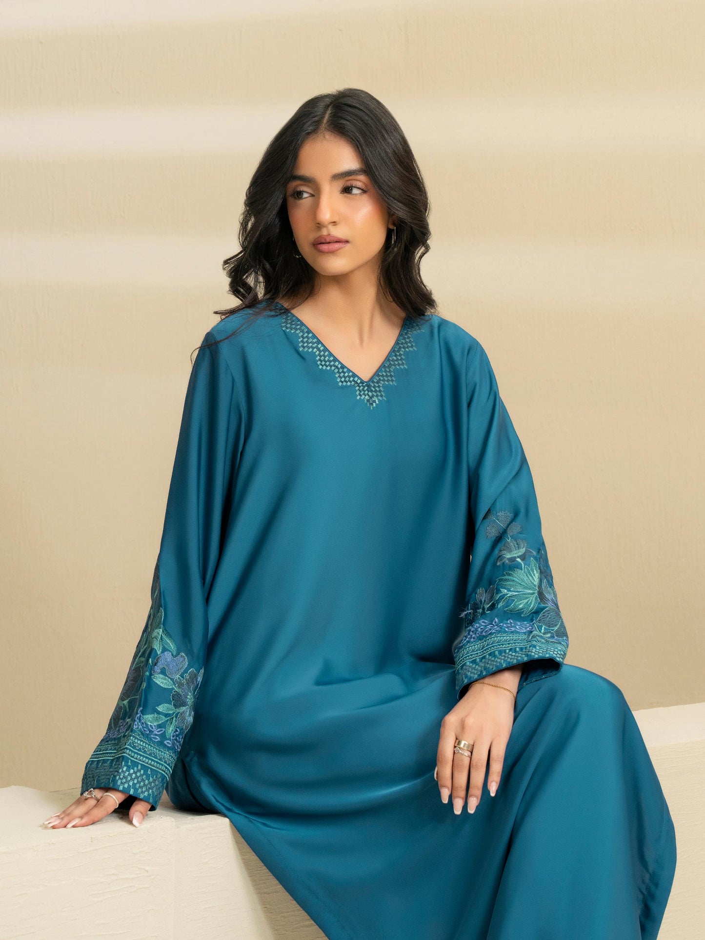 2 Piece Silk Suit-Embroidered (Pret)
