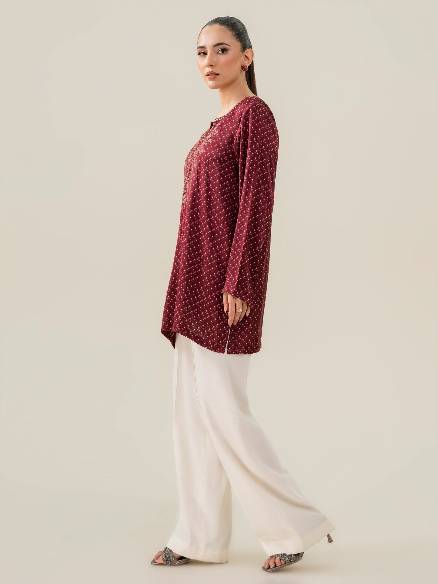 Embroidered Silk Top