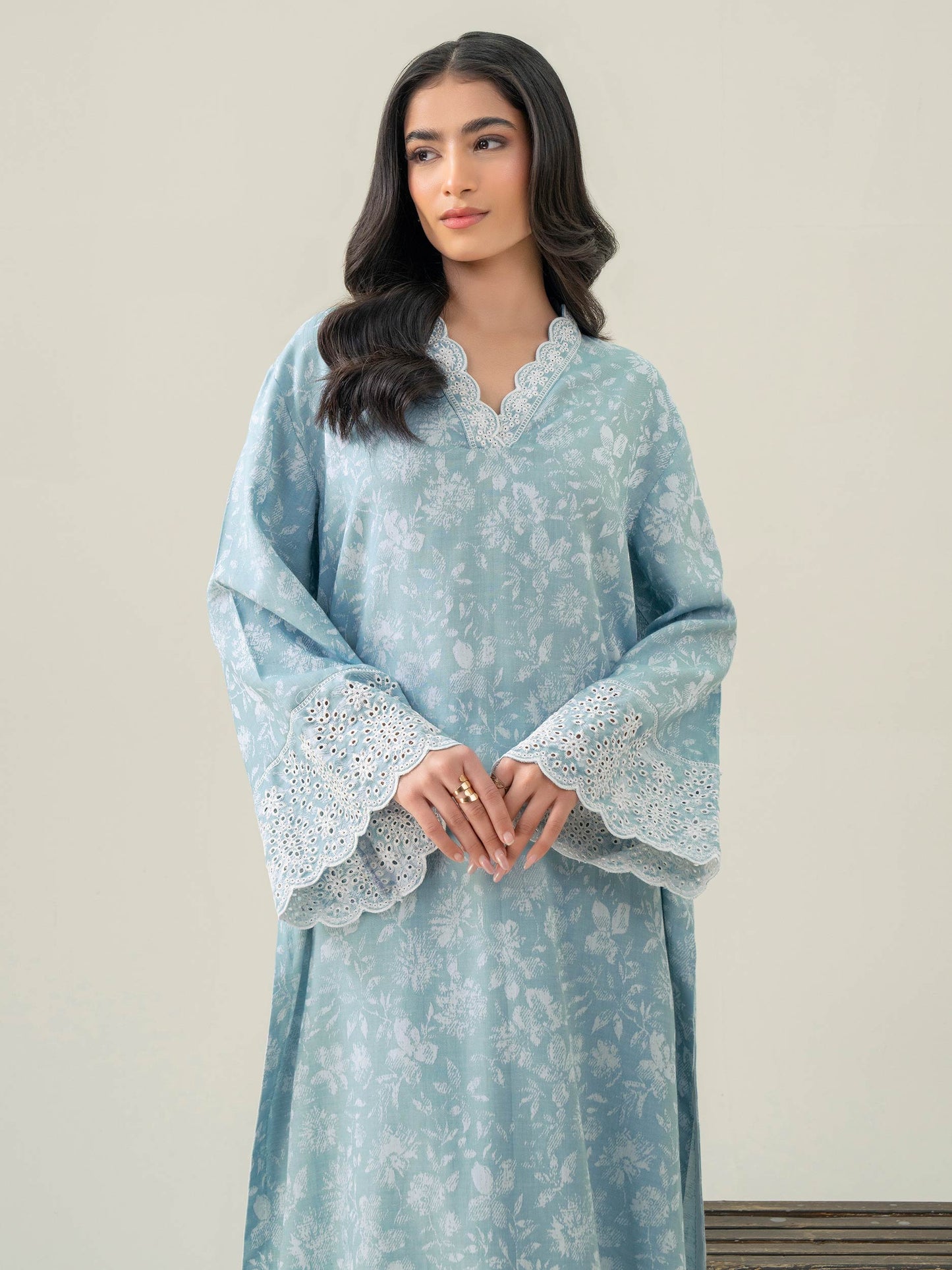 2 Piece Jacquard Suit Embroidered (Pret)