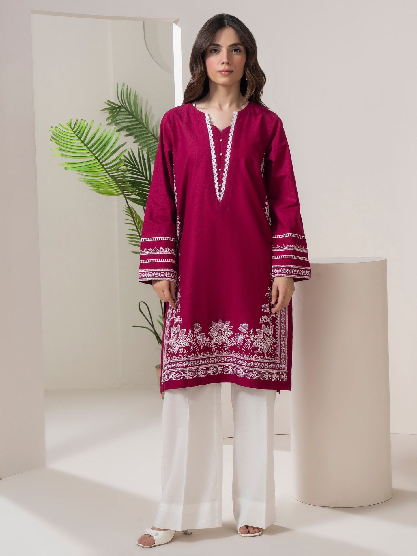 Embroidered Lawn Shirt (Pret)