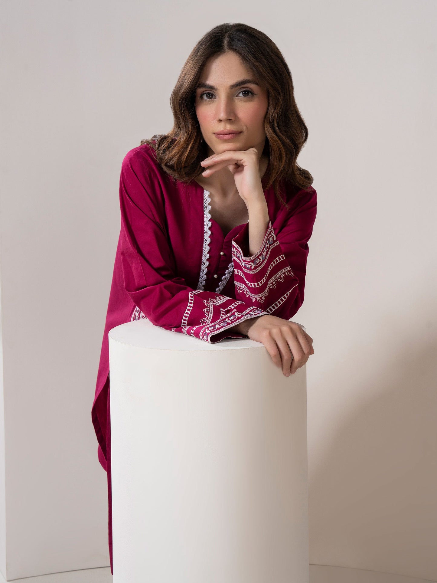 Embroidered Lawn Shirt (Pret)