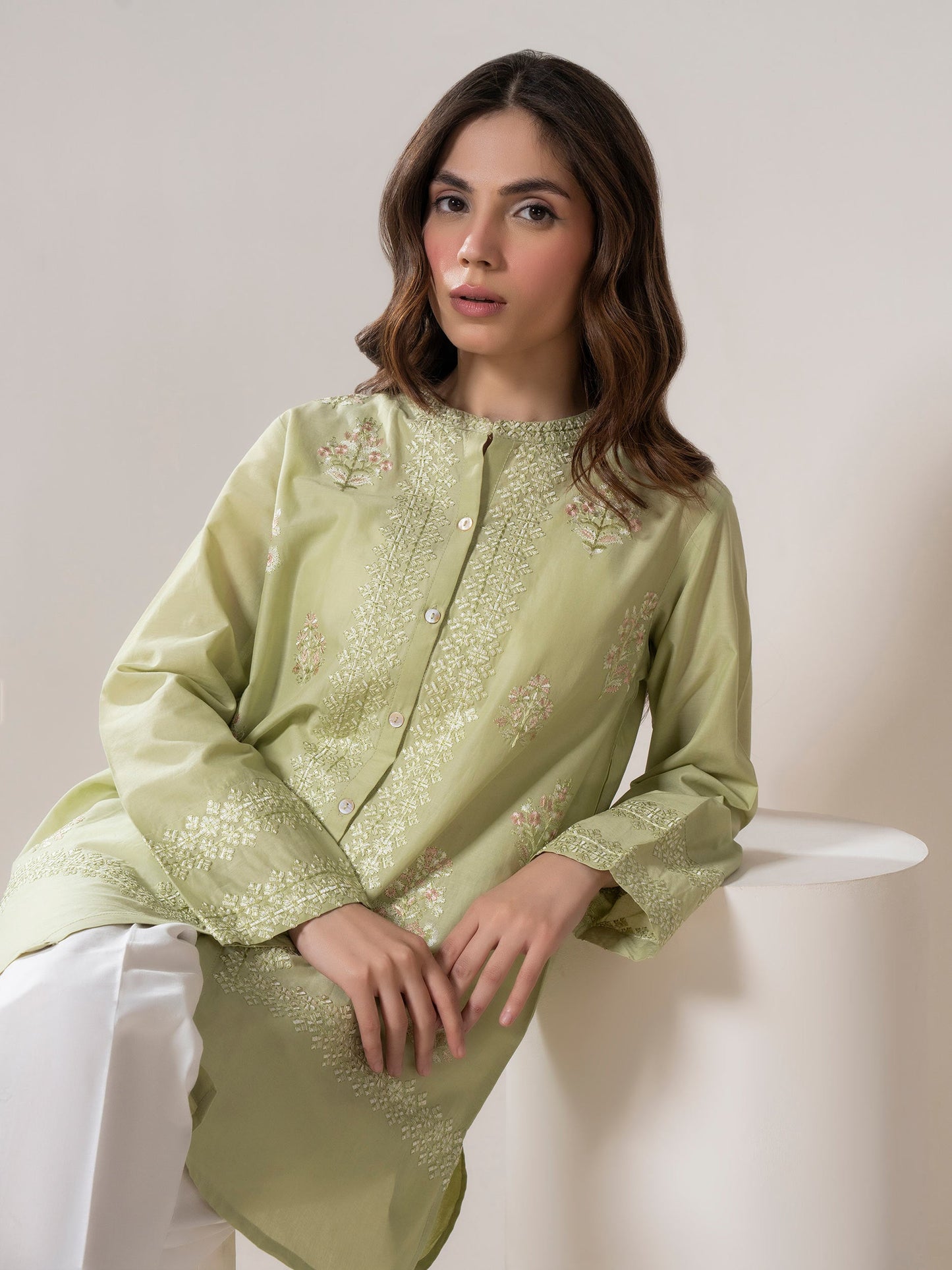 Embroidered Lawn Top (Pret)