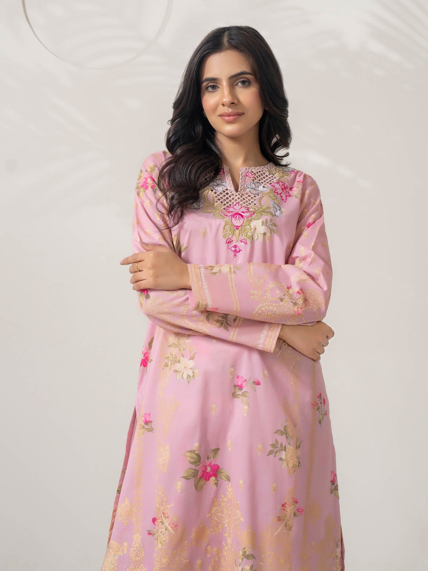 2 Piece Cambric Suit-Embroidered (Pret)
