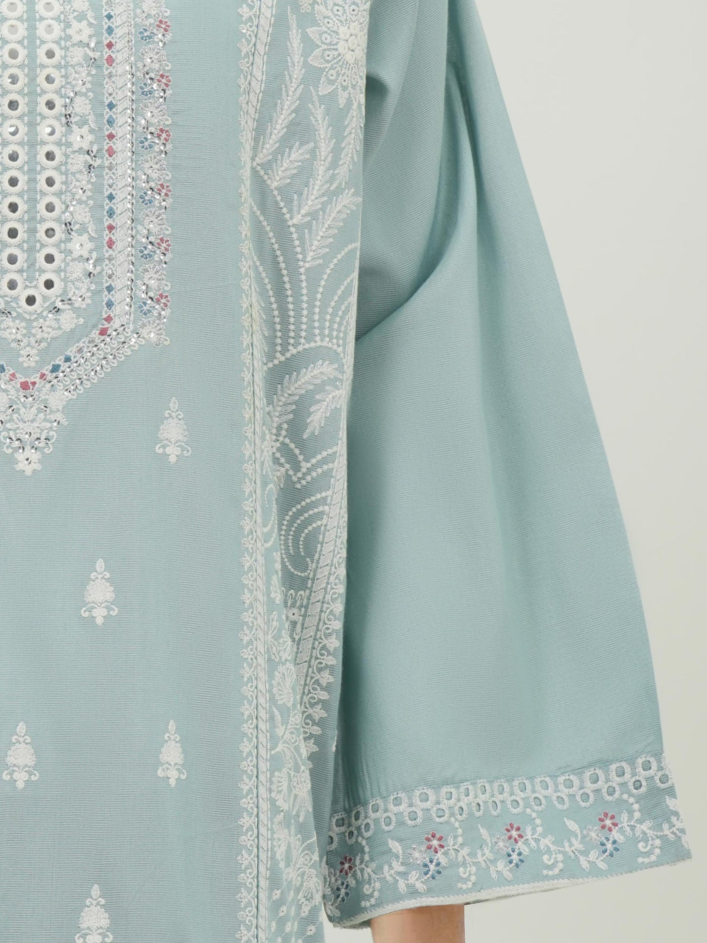 2 Piece Cotton Net Suit- Embroidered (Pret)