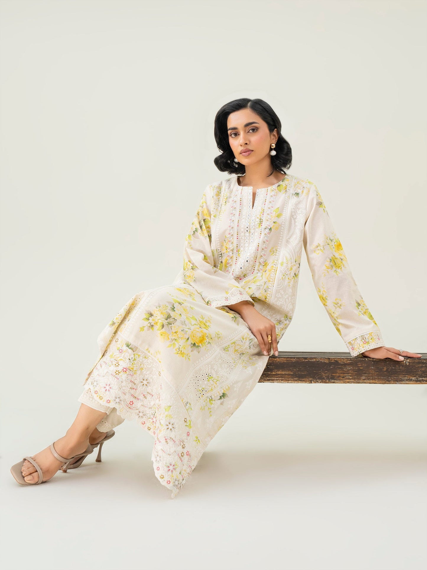 2 Piece Cambric Suit-Embroidered (Pret)