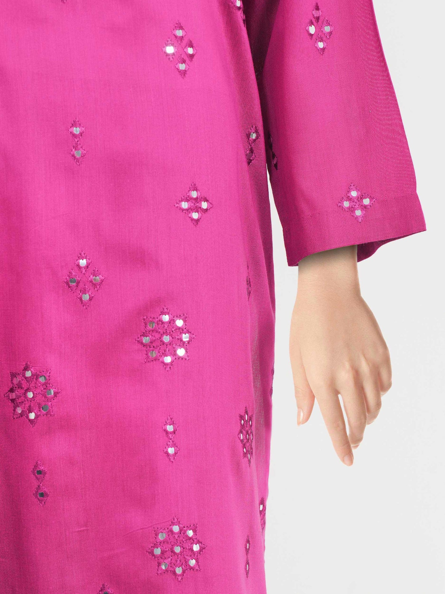 3 Piece Raw Silk Suit- Embroidered (Pret)