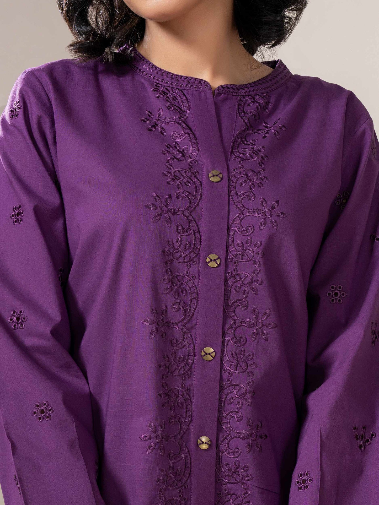 Lawn Co-ord Set-Embroidered (Pret)