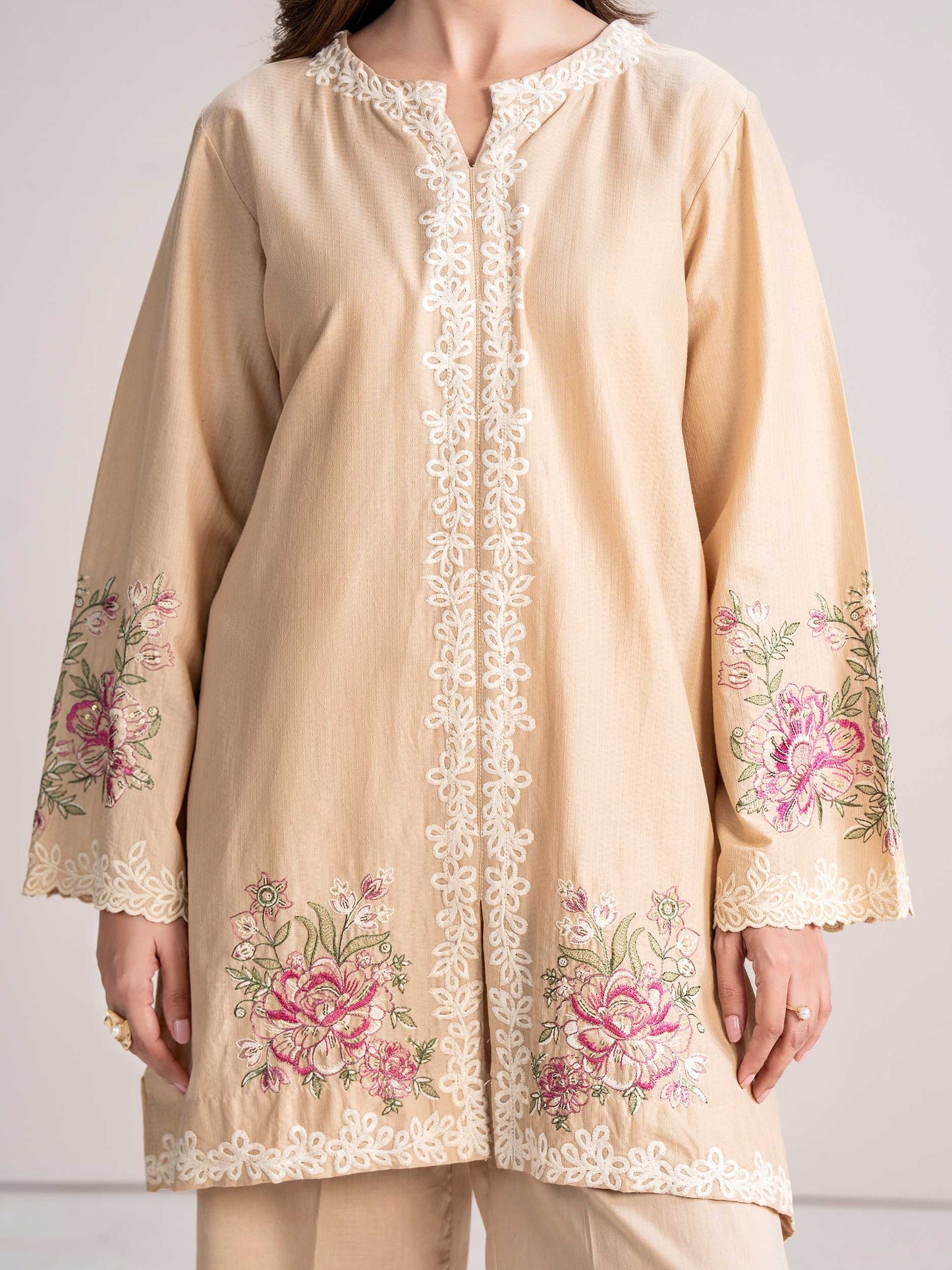 Dobby Co-ord Set- Embroidered