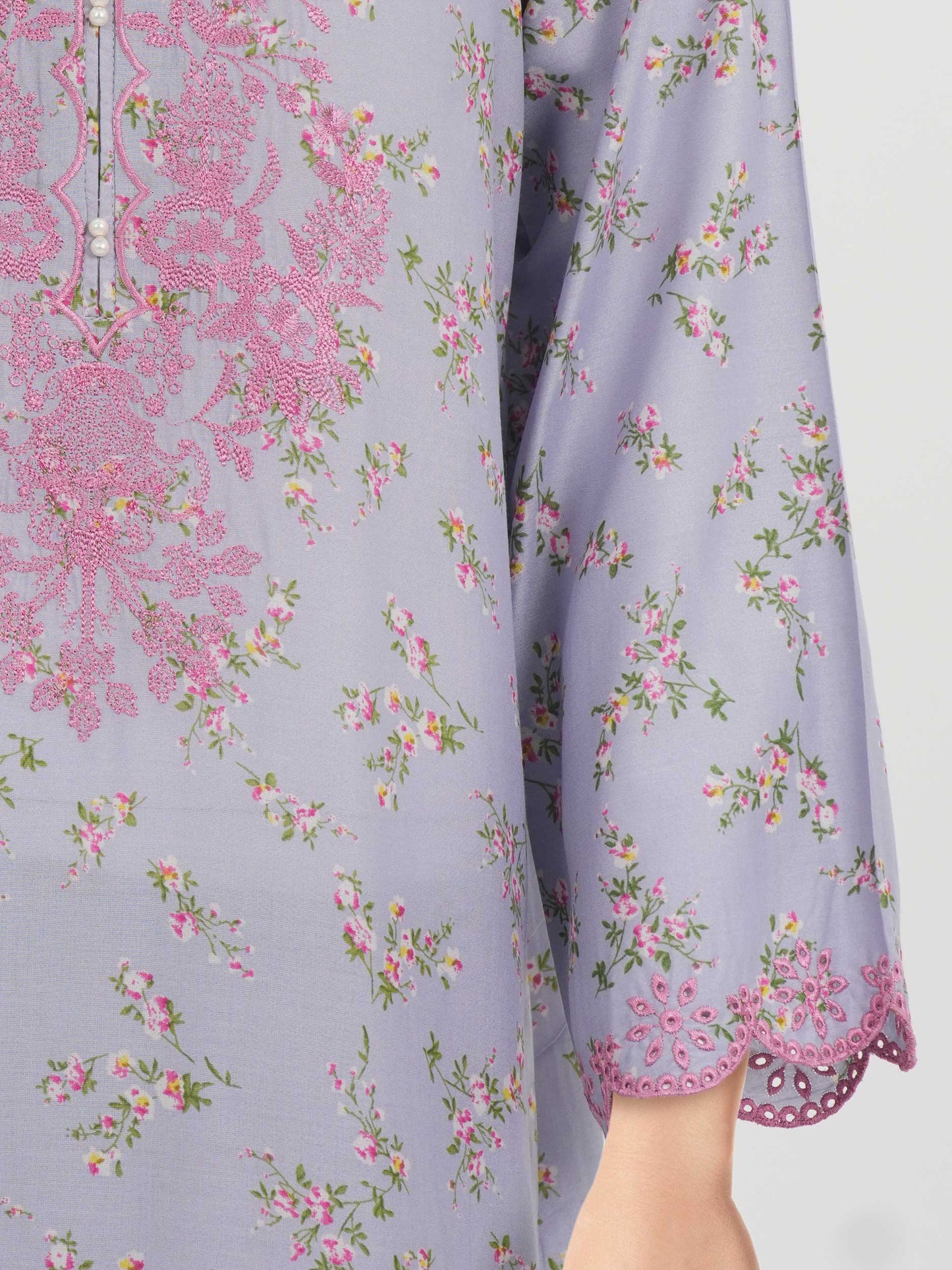 2 Piece Viscose Suit- Embroidered (Pret)