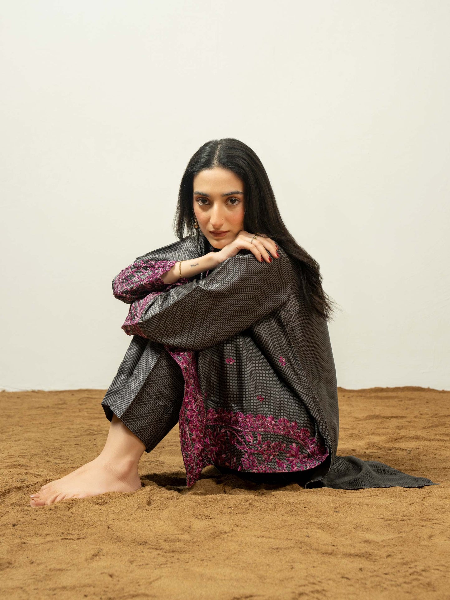 2 Piece Silk Suit-Embroidered (Pret)