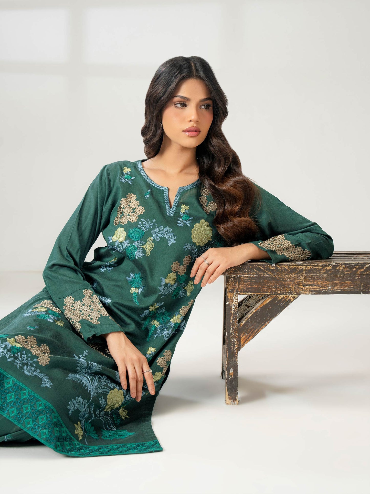 2 Piece Silk Suit-Embroidered (Pret)