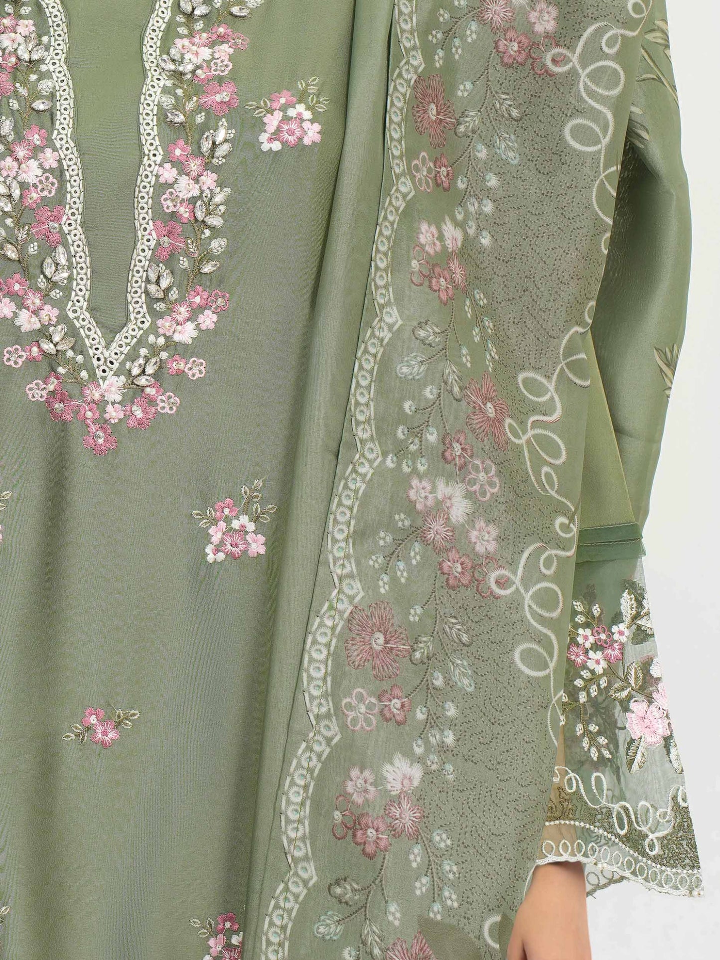 3-Piece Premium Silk Suit-Embroidered (Pret)