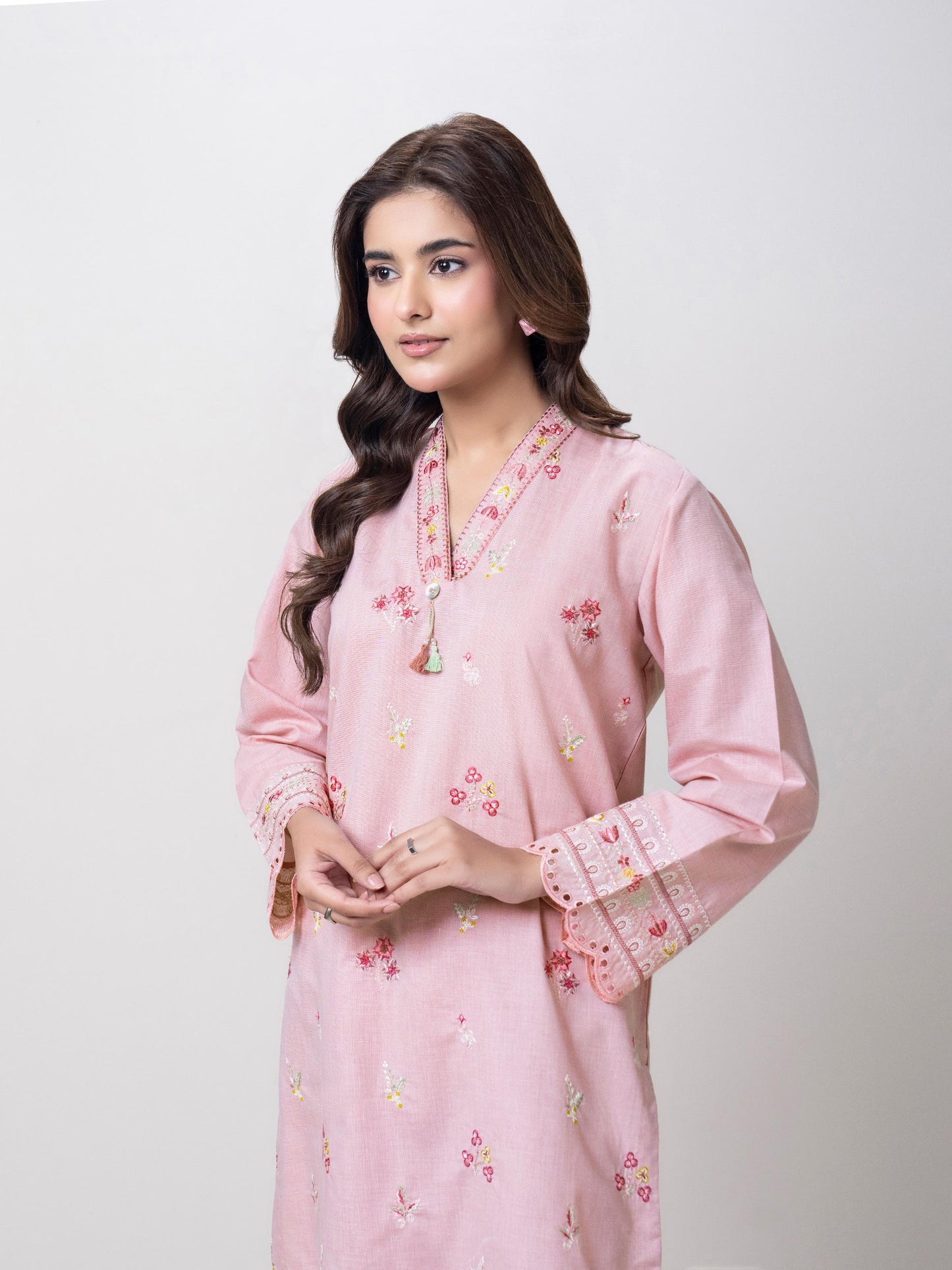 2 Piece Yarn Dyed Suit-Embroidered (Pret)