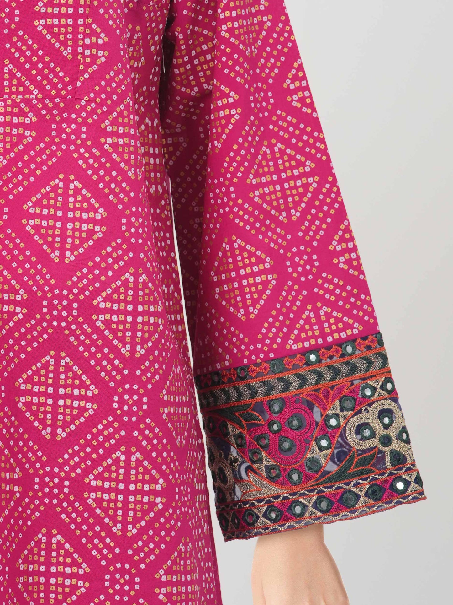 2 Piece Cambric Suit- Embroidered (Pret)