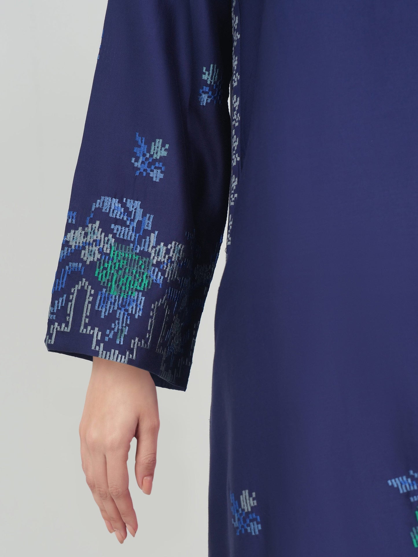 2 Piece Satin Suit- Embroidered (Pret)