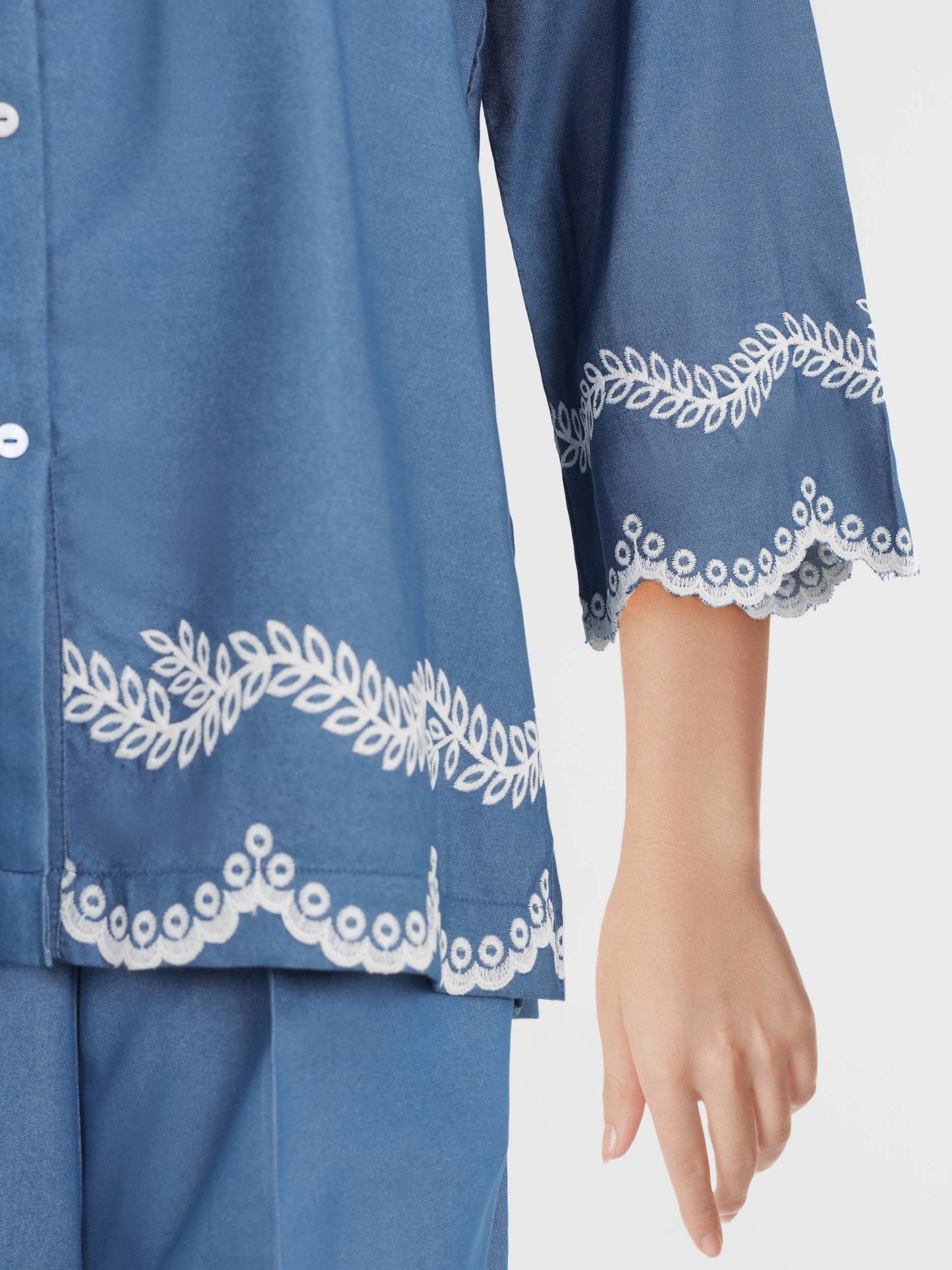 Denim Co-ord set- Embroidered