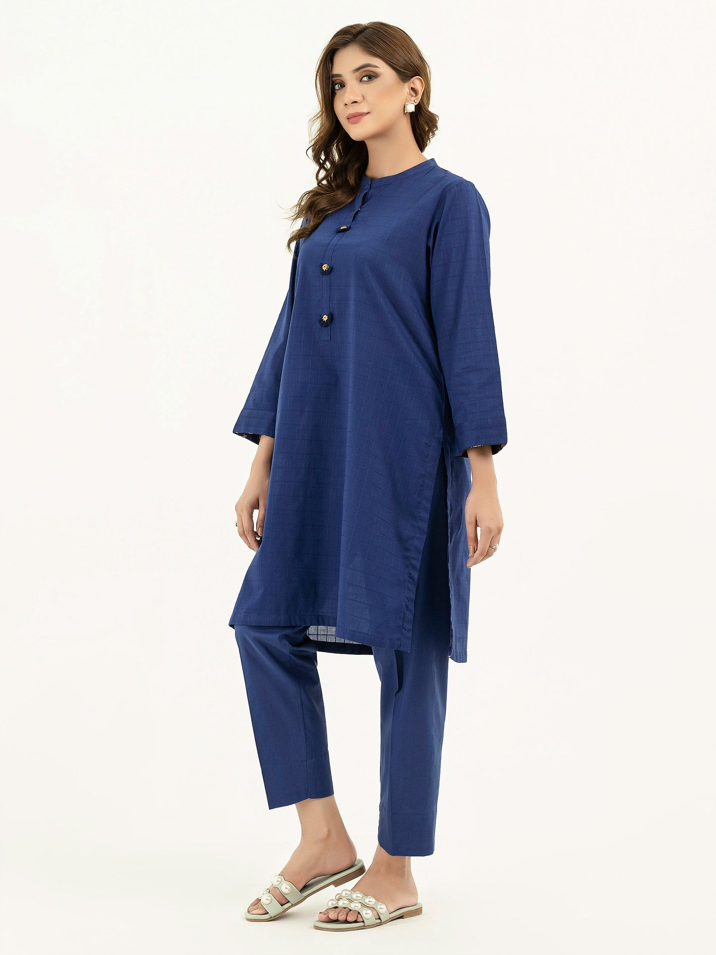 2 Piece Textured Lawn Suit-Dyed (Pret)