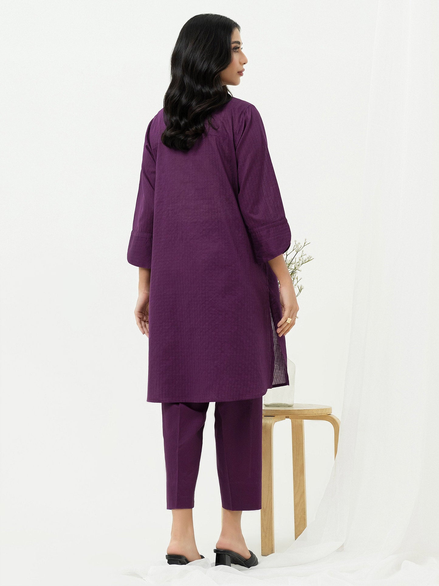 2 Piece Textured Lawn Suit-Dyed (Pret)