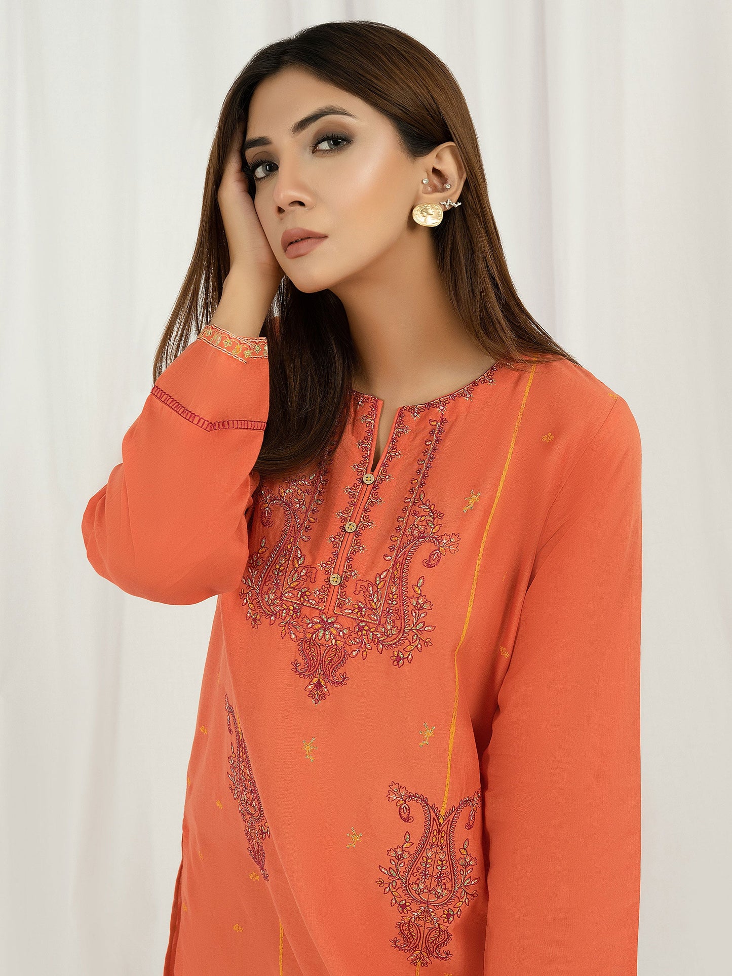 Cambric Shirt-Embroidered (Pret)