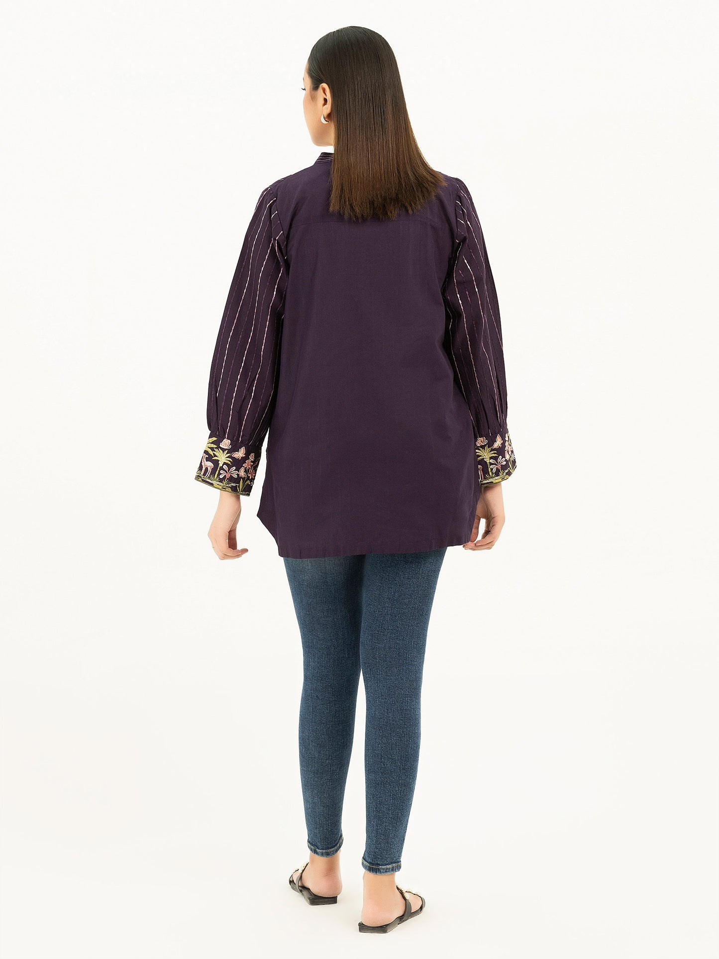 Cambric Kurti-Embroidered (Pret)