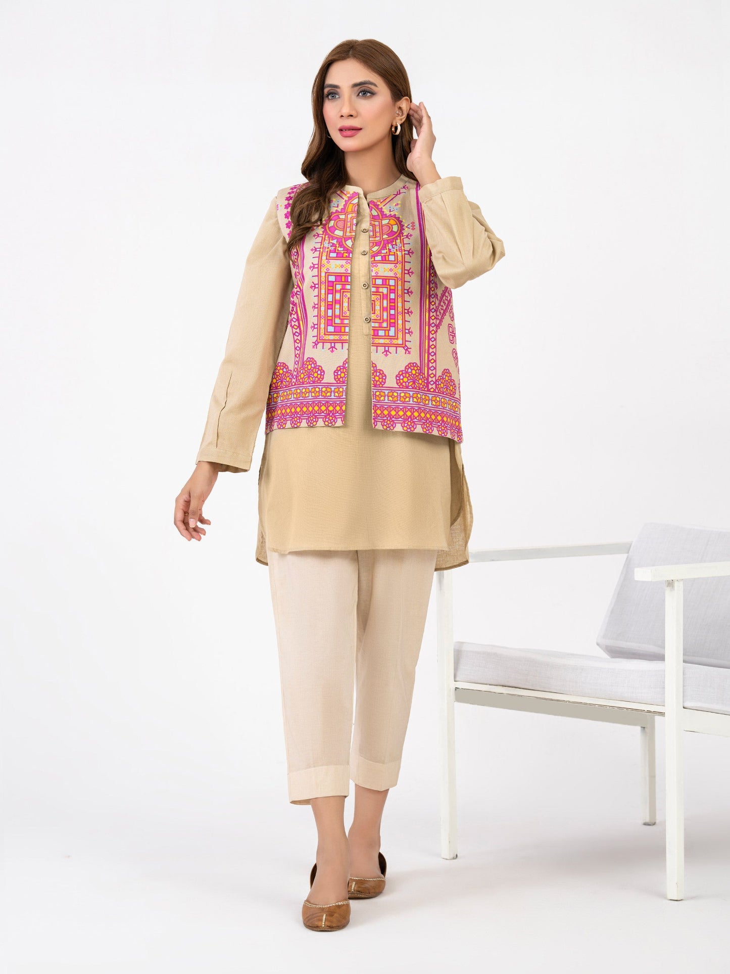 Shirt with bolero-Printed(Pret)