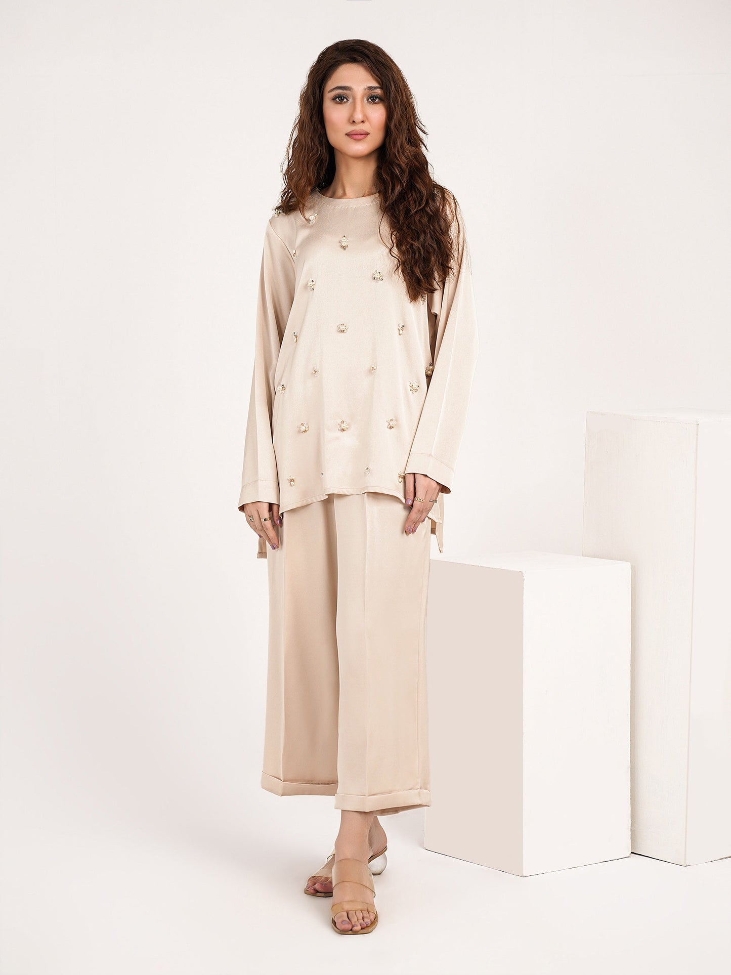 2 Piece Silk Co-ord set-Embroidered(Pret)