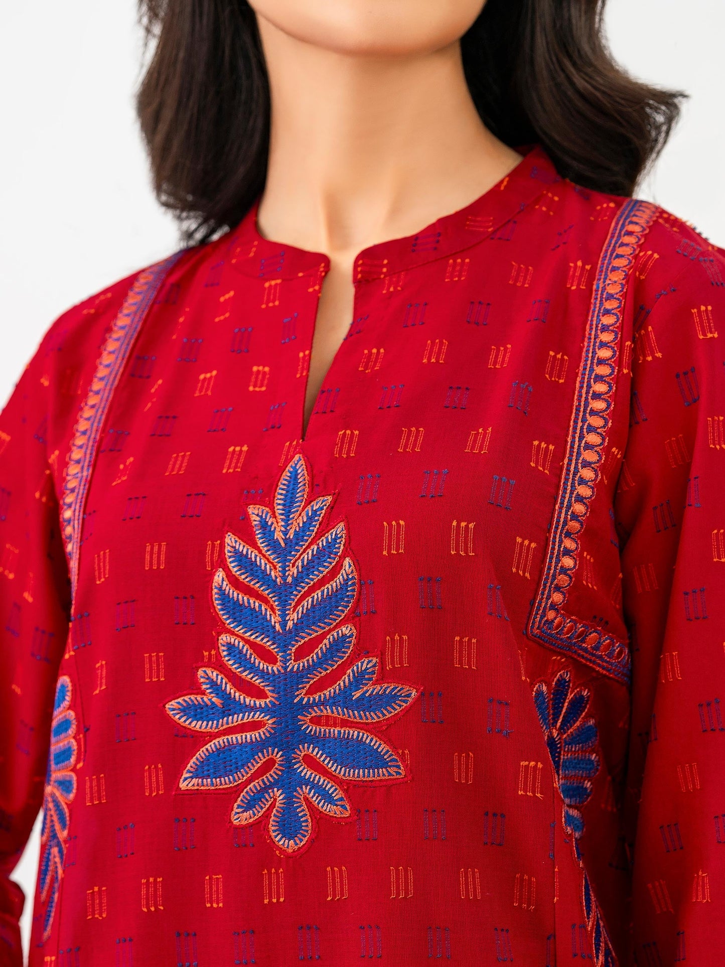 2 Piece Jacquard Suit-Embroidered (Pret)