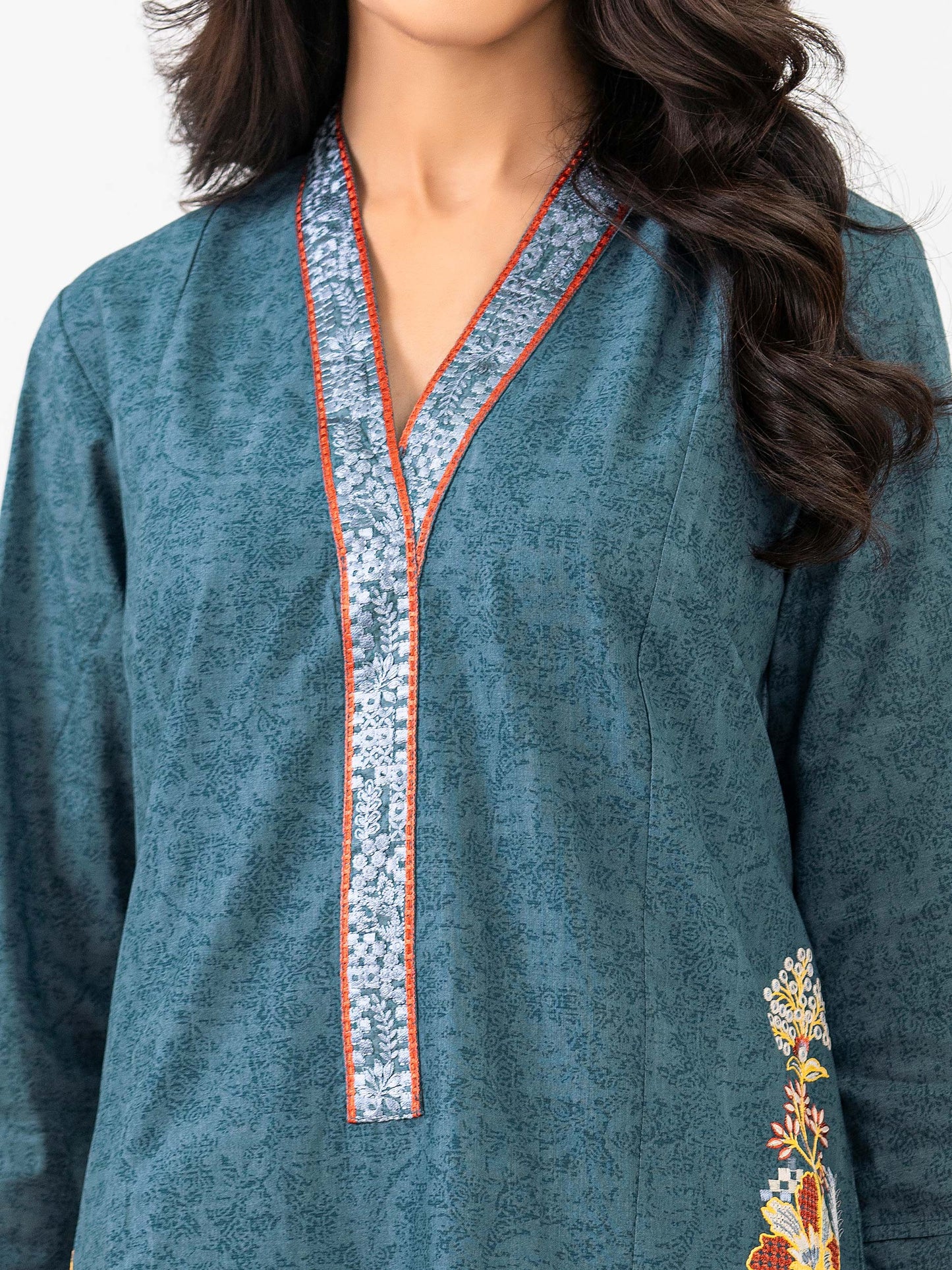 3 Piece Cambric Suit-Embroidered (Pret)