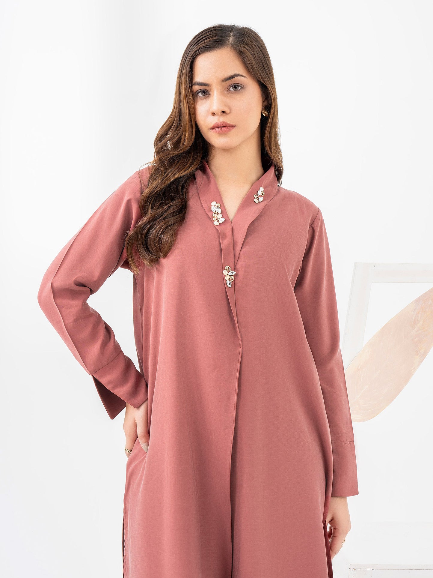 Raw Silk Co-Ord Set-Embellished (Pret)