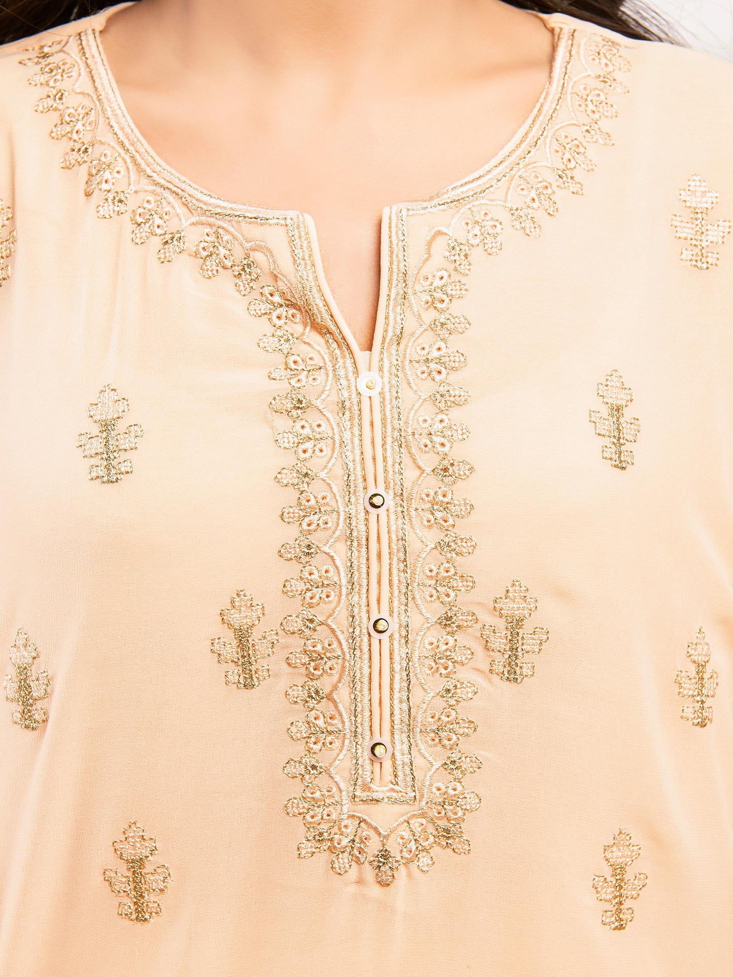 Embroidered Chiffon Top