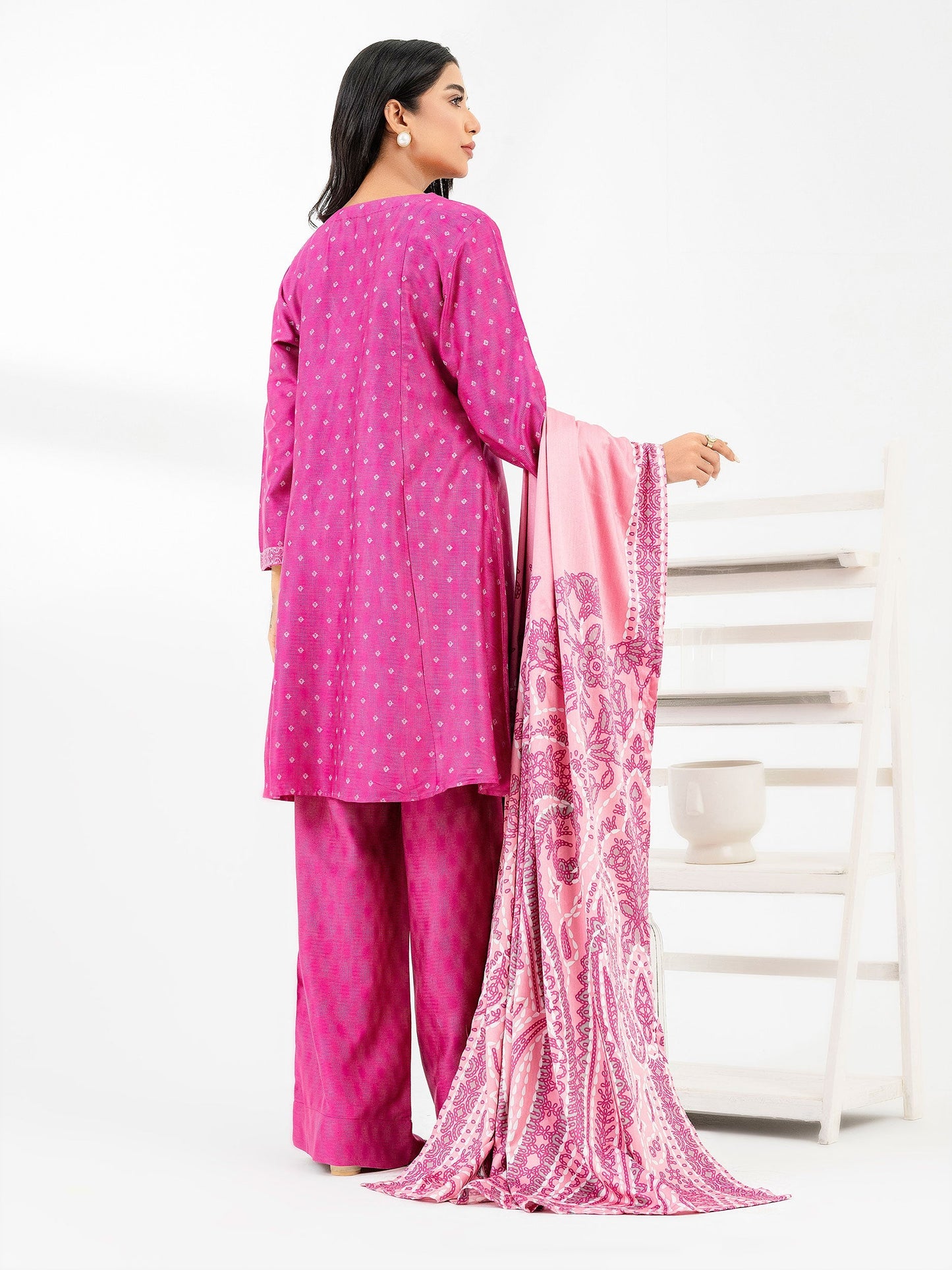 3 Piece Linen Suit-Paste Print (Pret)