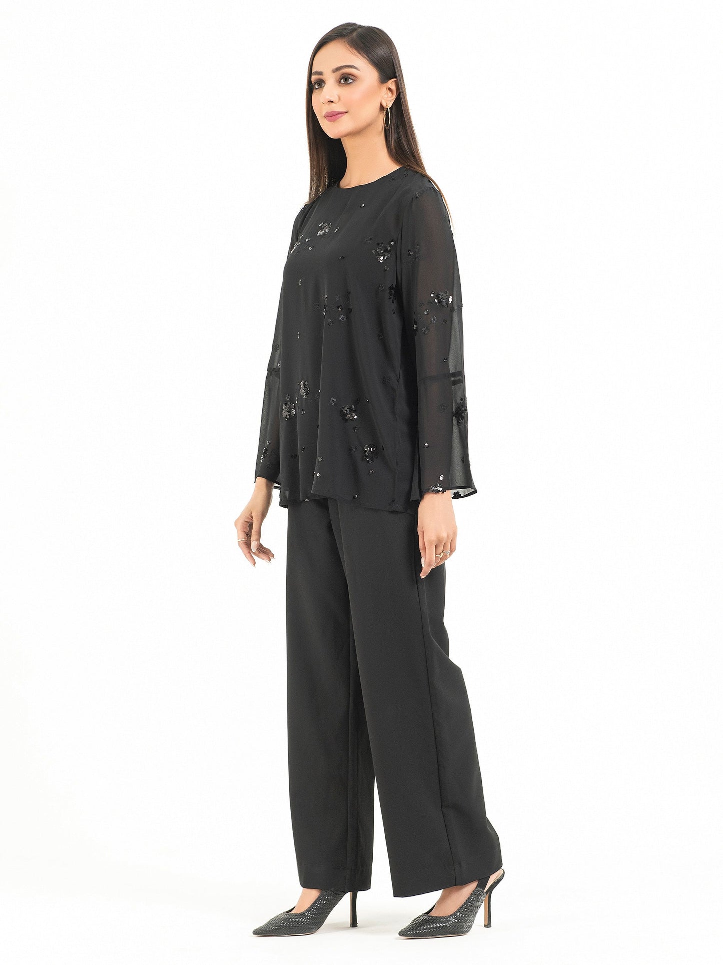 Embellished Chiffon Top