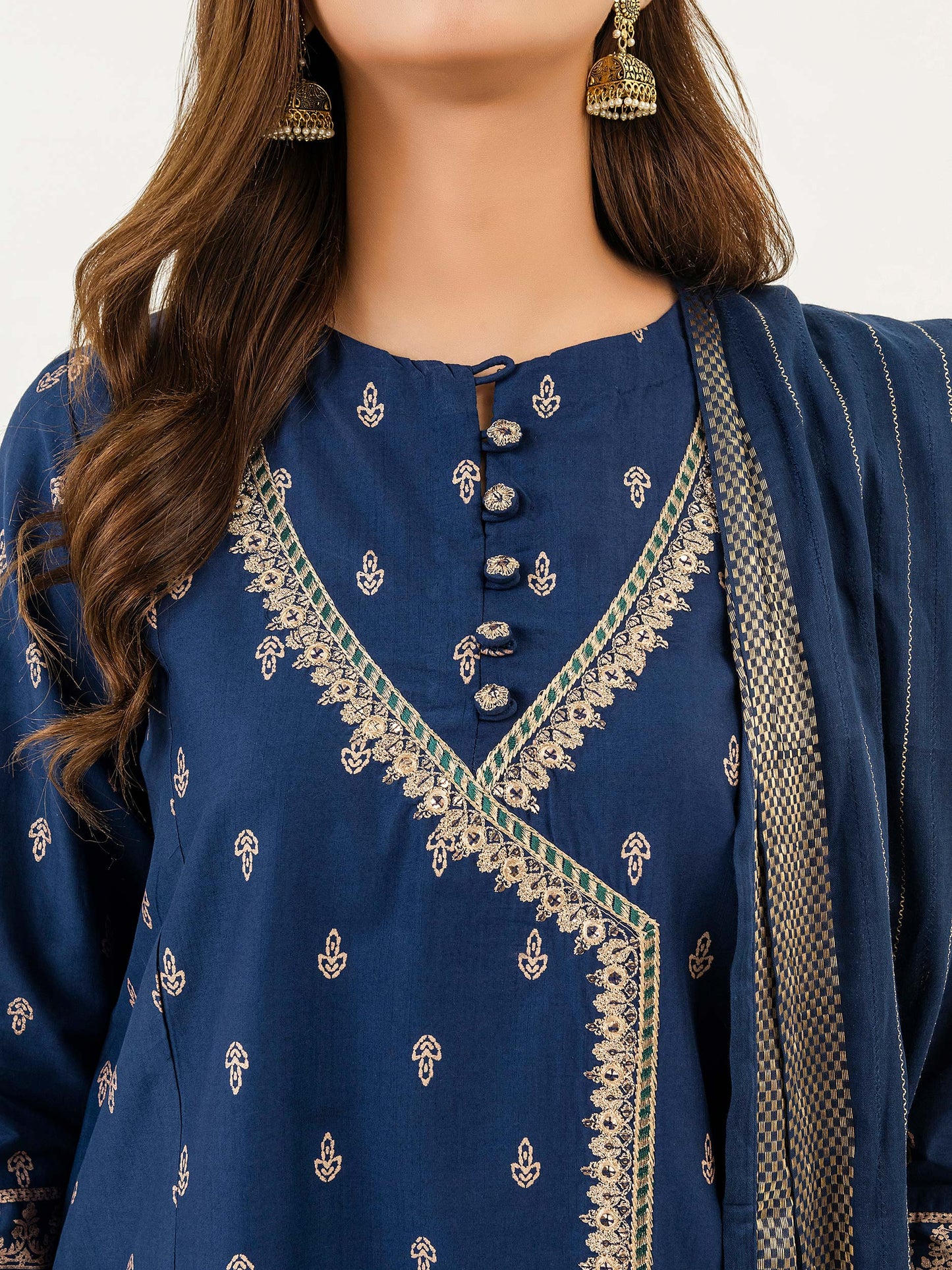 3 Piece Cambric Suit-Embroidered (Pret)