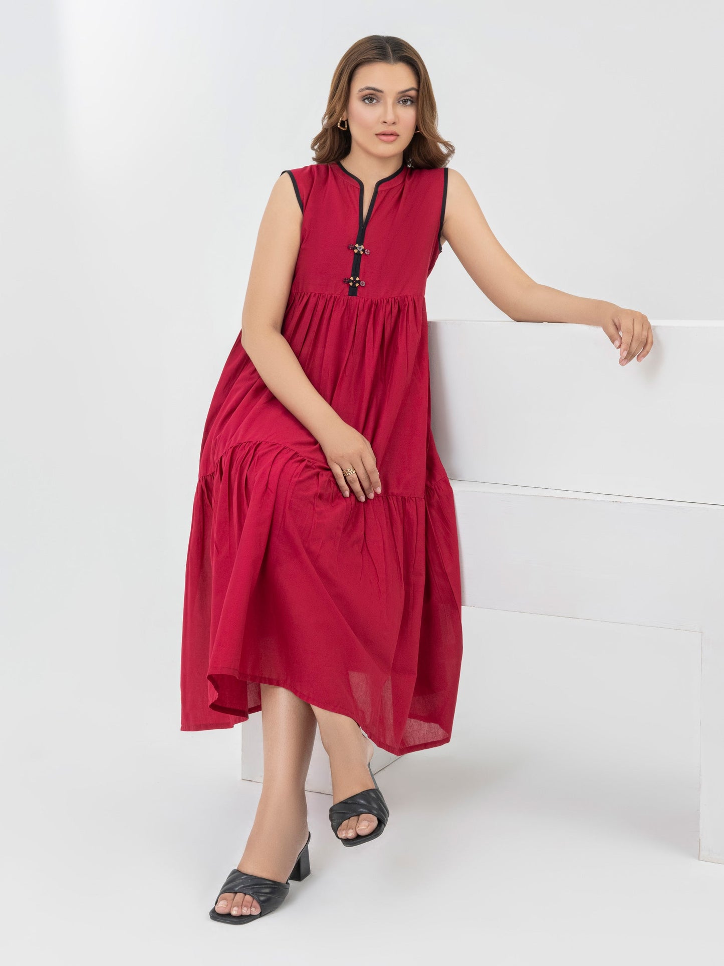 Dyed Satin Dress