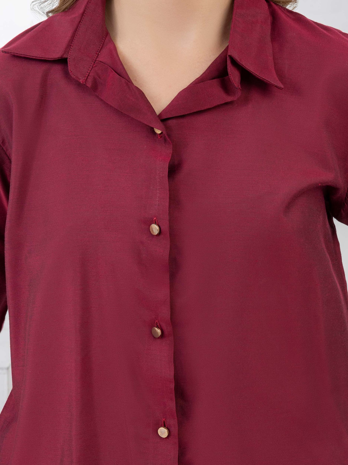 Dyed Raw Silk Top