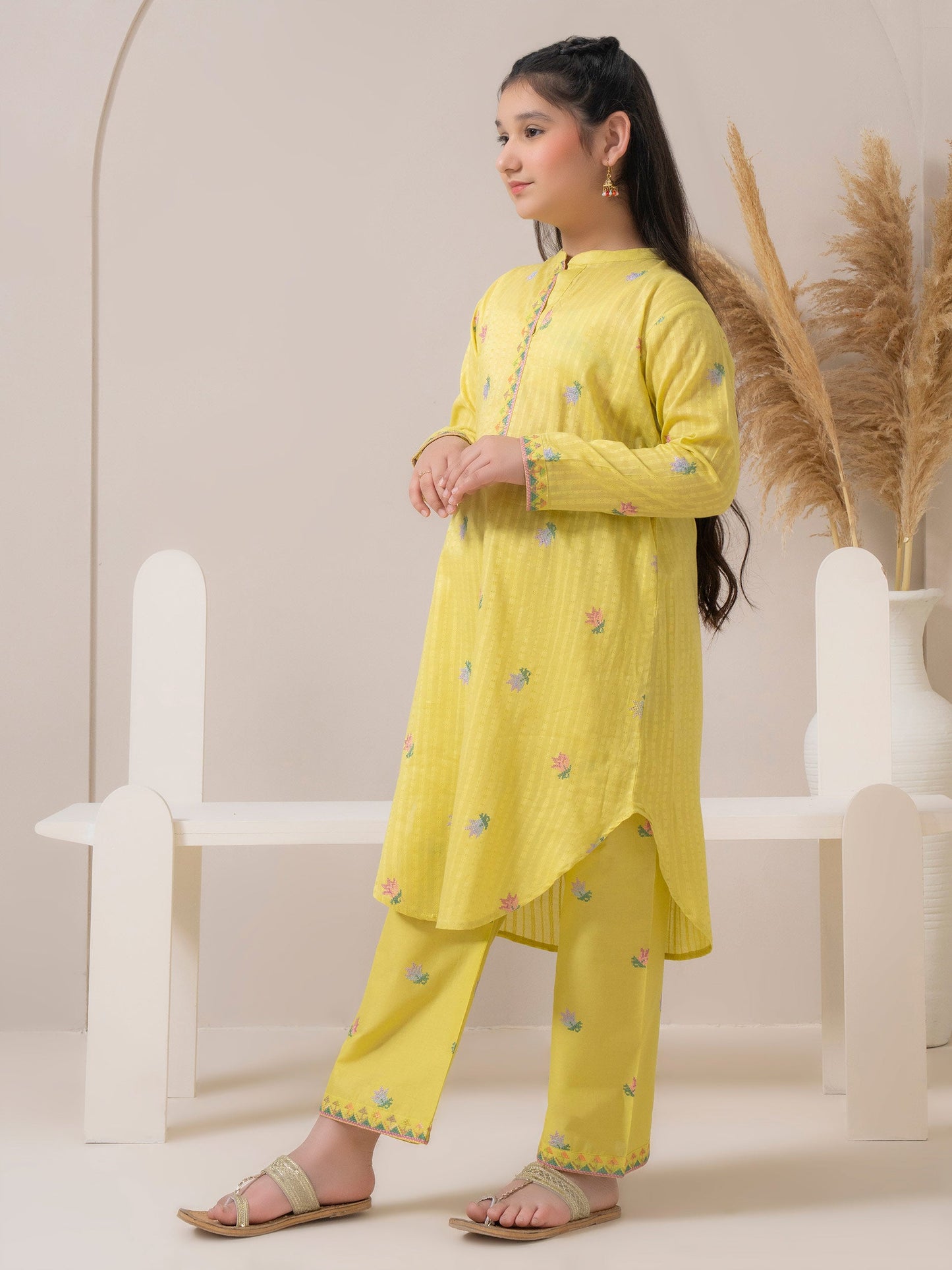 2 Piece Cambric Suit-Embroidered
