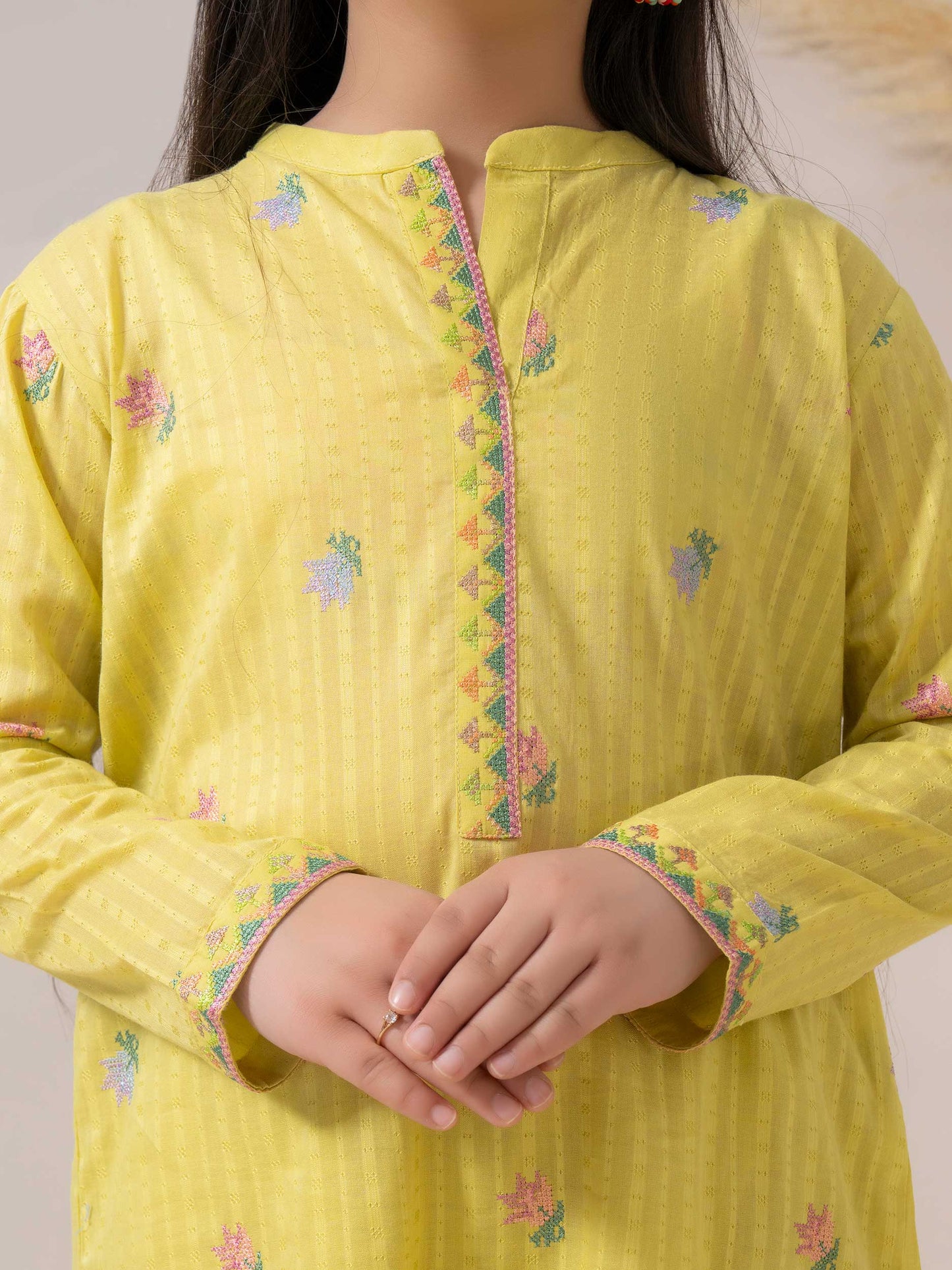 2 Piece Cambric Suit-Embroidered