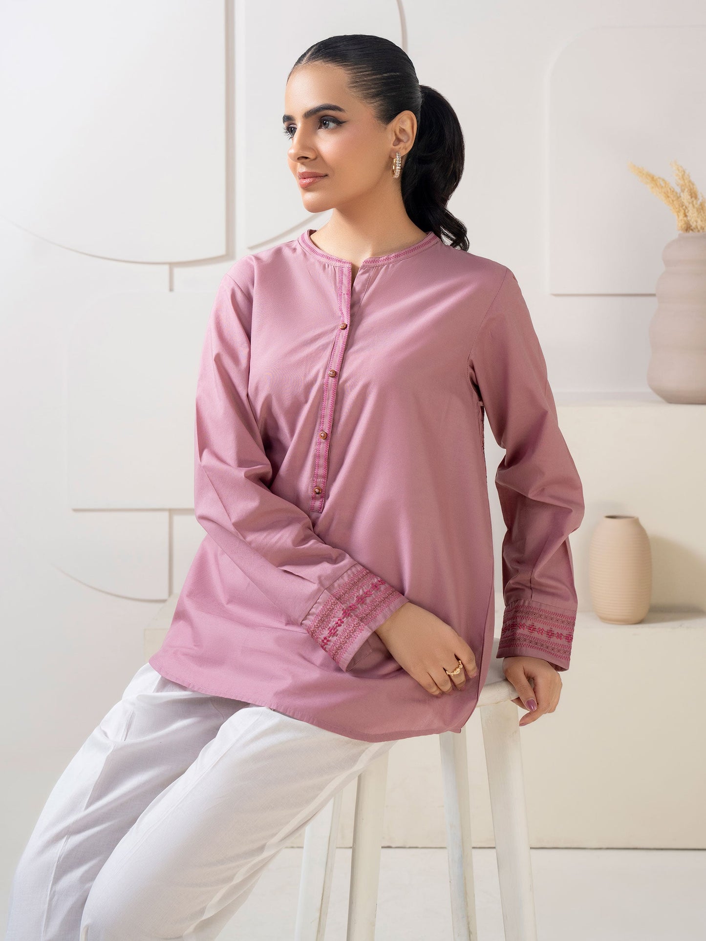 Embroidered Cambric Top