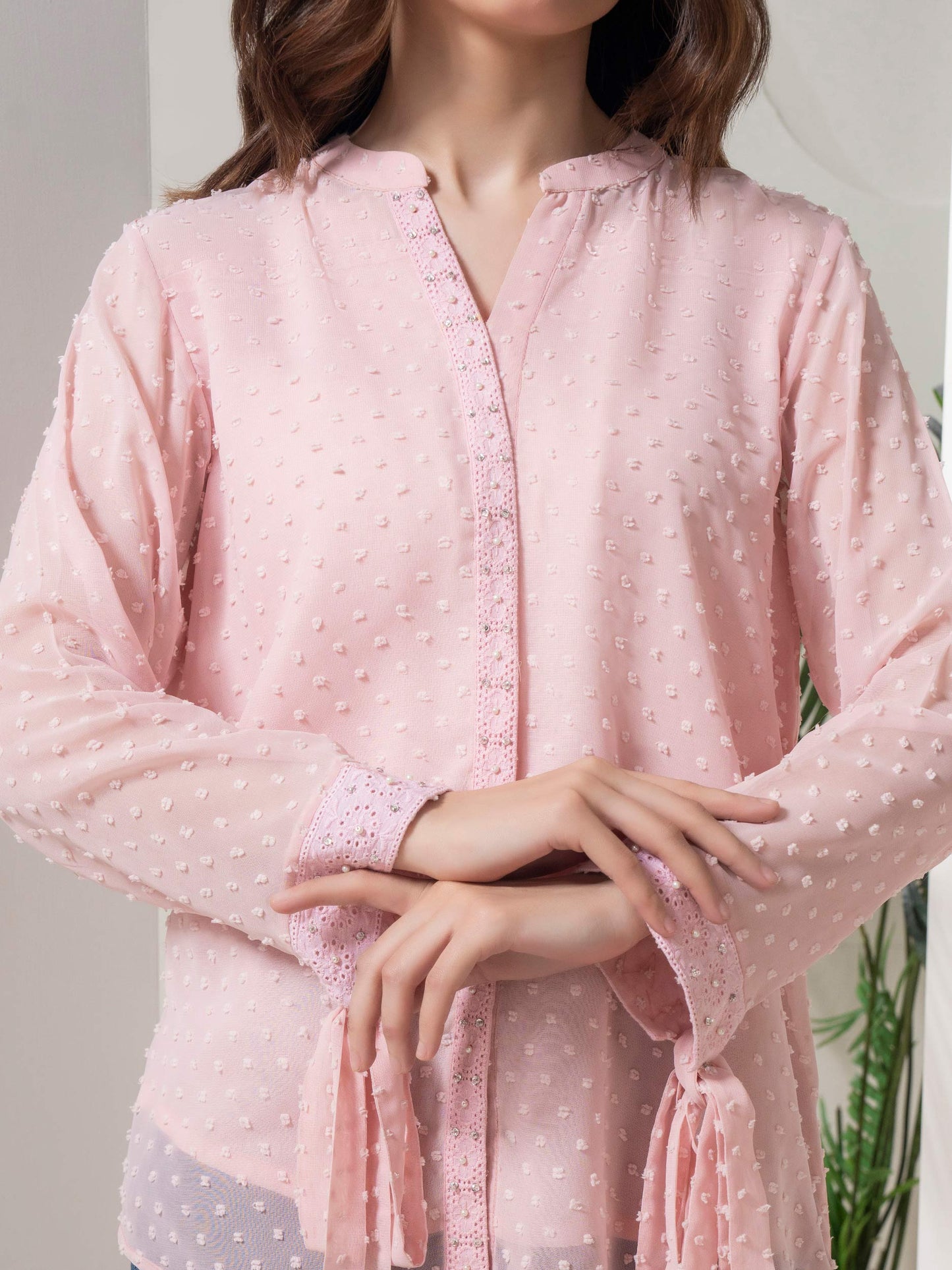 Chiffon Top-Embroidered (Pret)