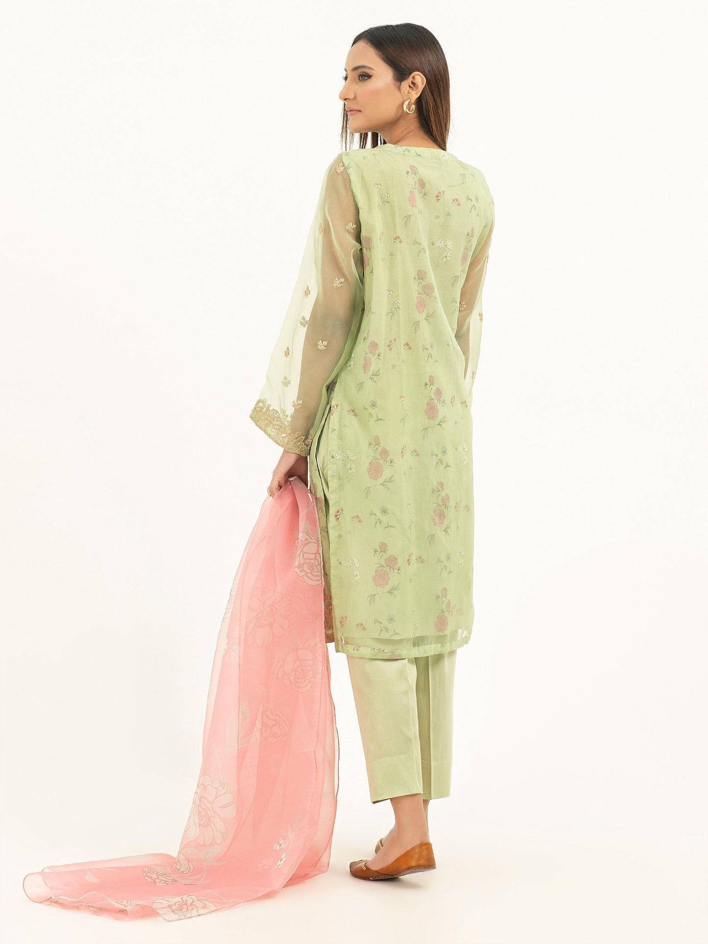 3 Piece Organza Suit-Embroidered (Pret)