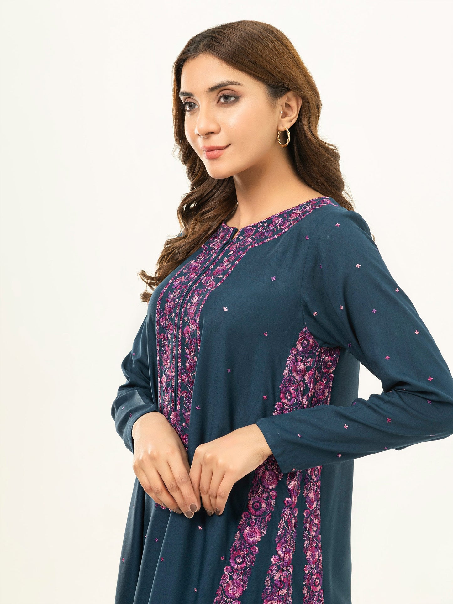 2 Piece Linen Suit-Embroidered (Pret)