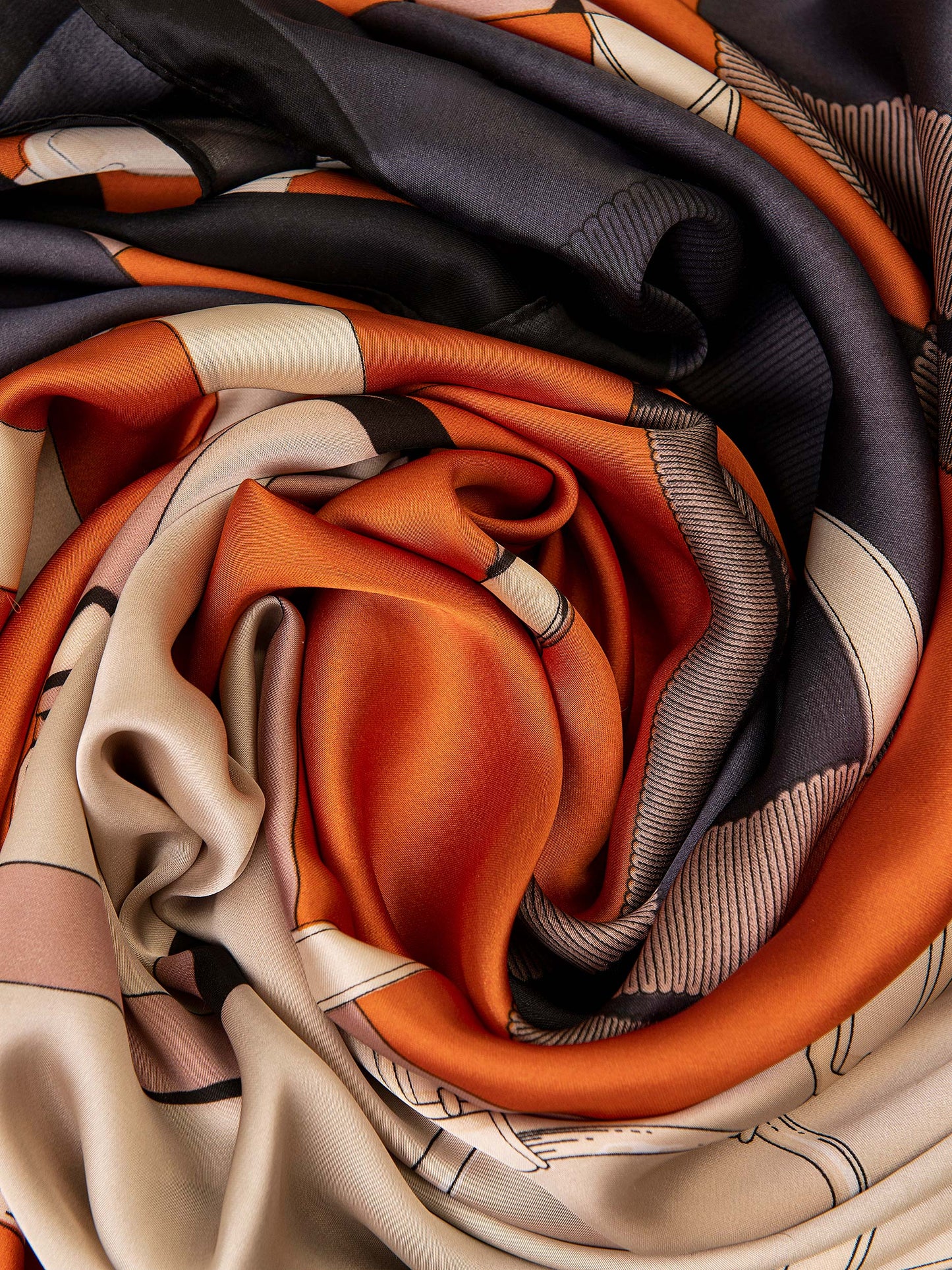 Multi-Tone Printed Silk Scarf