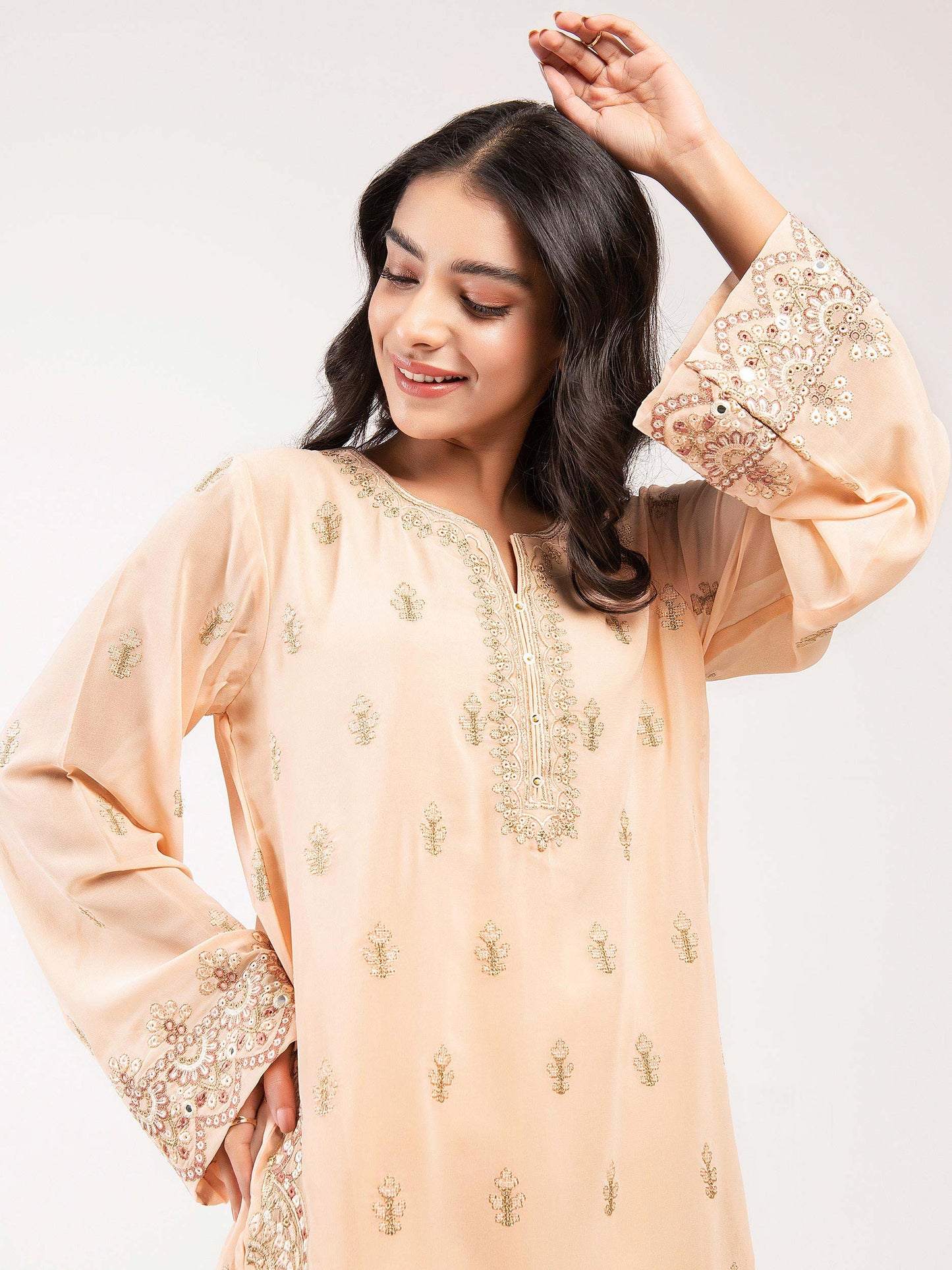 Embroidered Chiffon Top