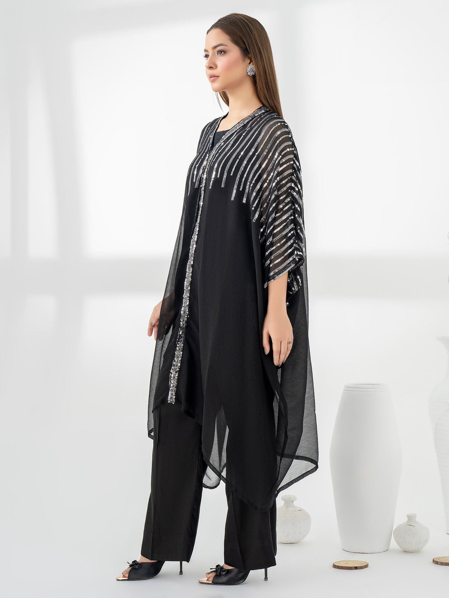 2 Piece Chiffon Suit-Embellished (Pret)